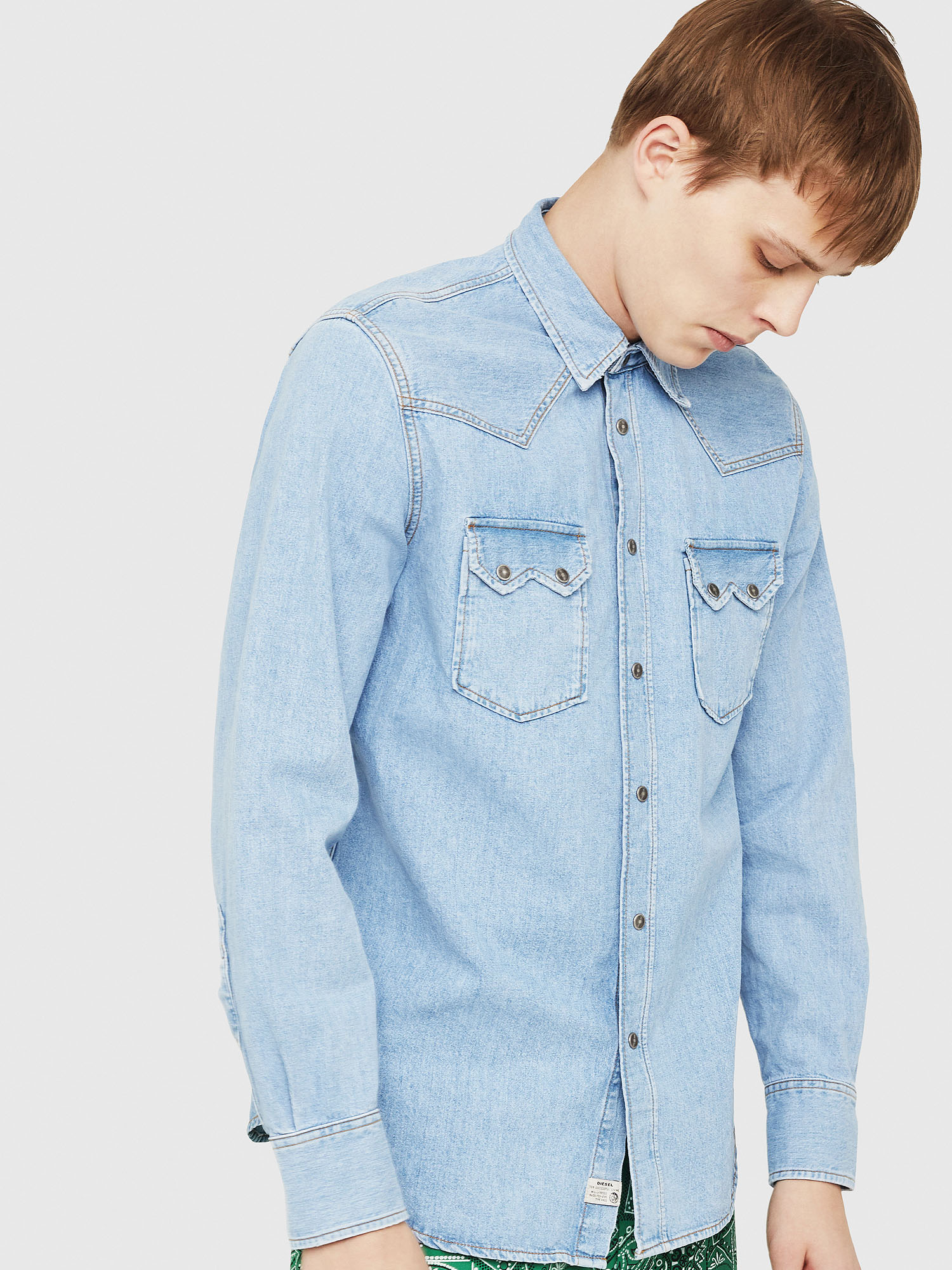 D-LEO, Light Blue Diesel - D-LEO, Light Blue - Denim Shirts - Image 1