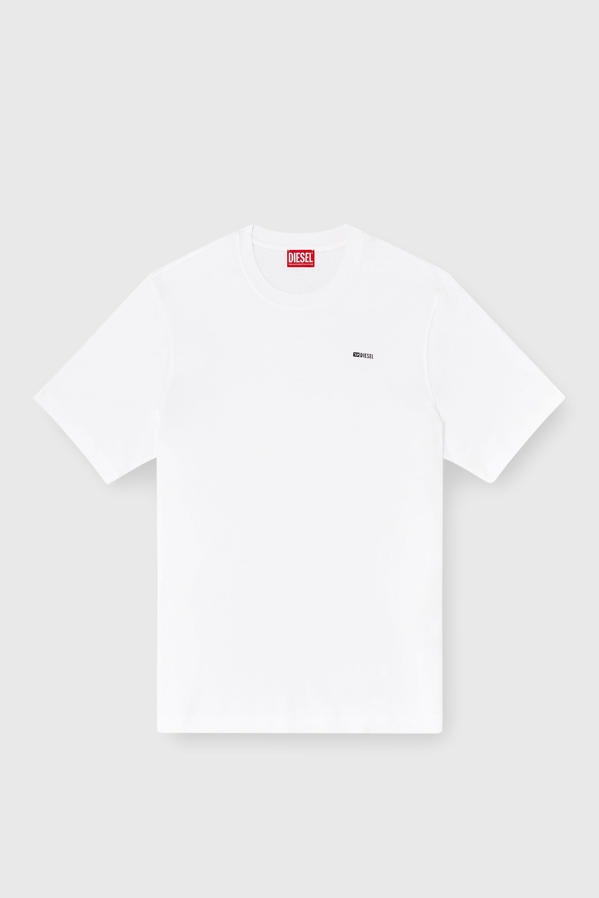 Diesel - T-ADJUST-MET, Man's Cotton T-shirt with small logo on chest in White - 2