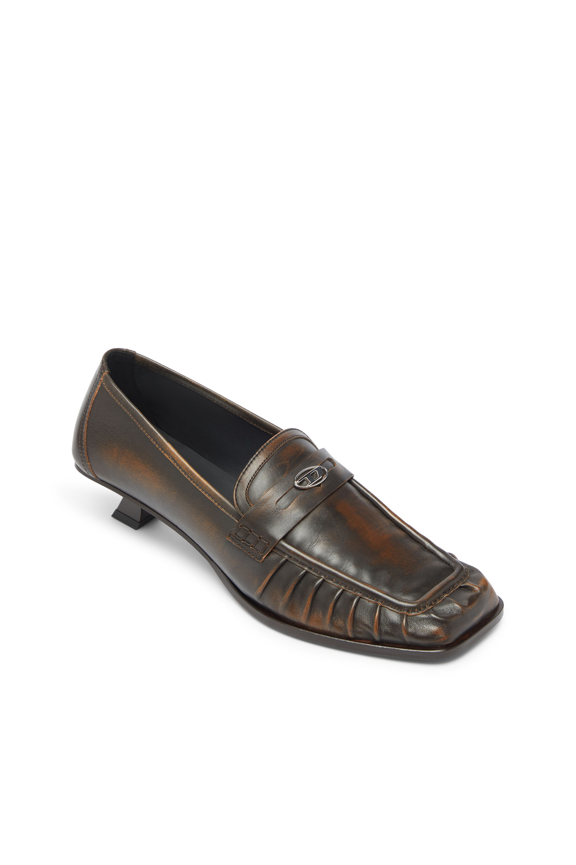 Diesel - D-AMBER MOC 30, Woman's D-Amber - Penny loafers in leather in Brown - 6