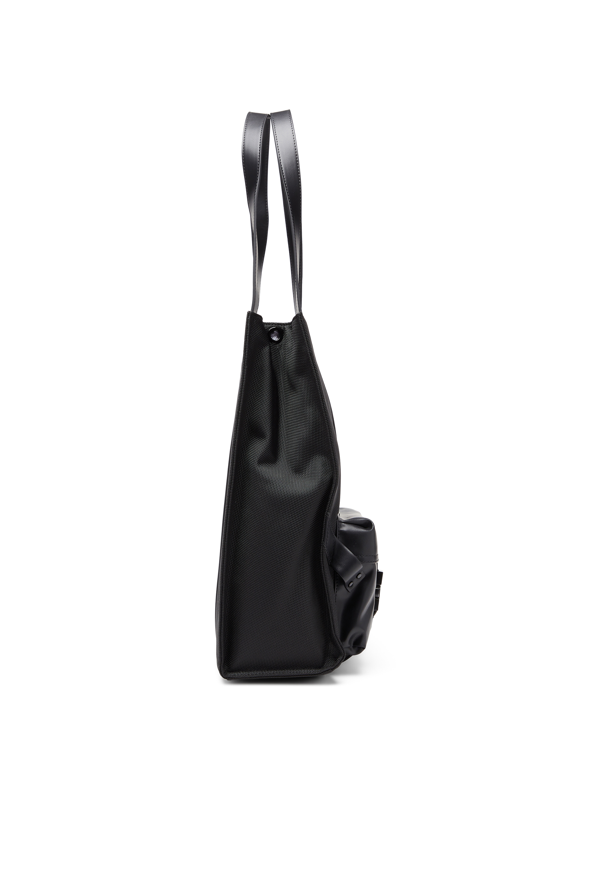 Diesel - MULTI-PKTS TOTE X, Unisex's Multi-Pkts - Shopping bag with flap pocket and zip in Black - 4