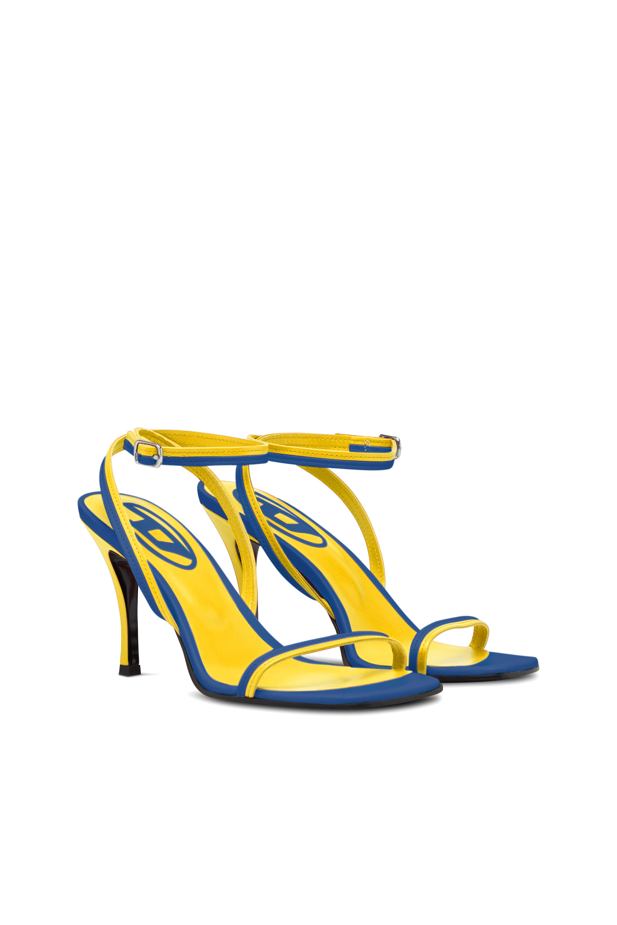 navy and yellow sandals
