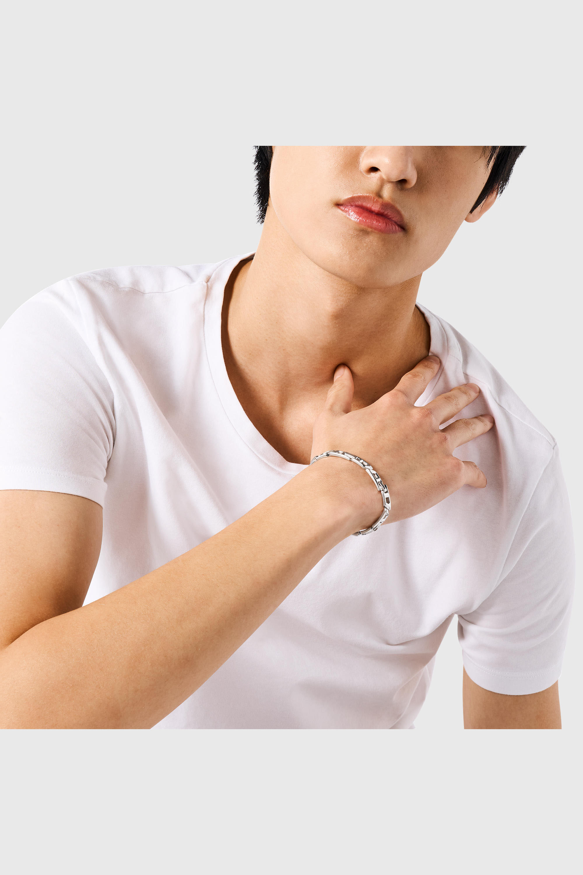 Women's Sterling Silver D Logo Link Bracelet | Silver | Diesel