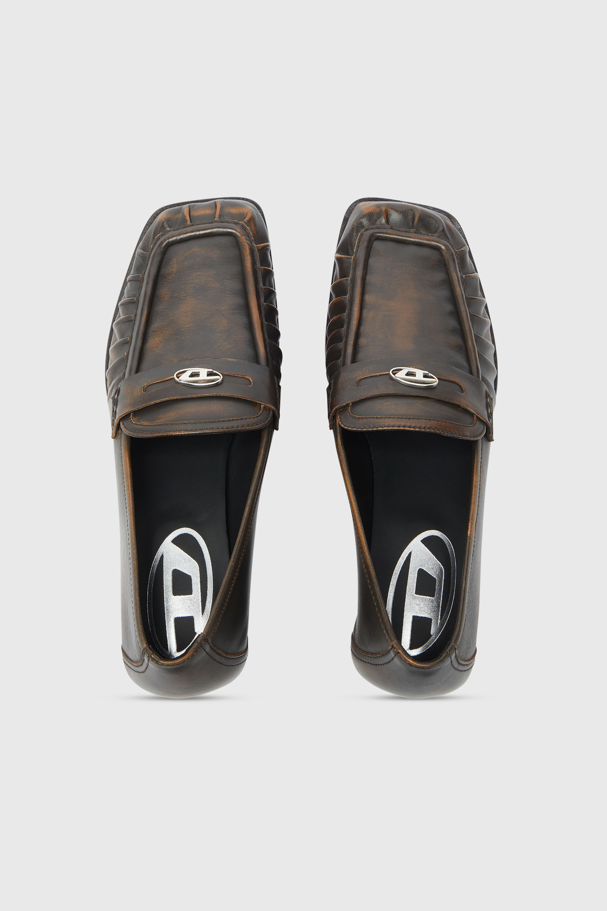Women's D-Amber - Penny loafers in leather | Brown | Diesel