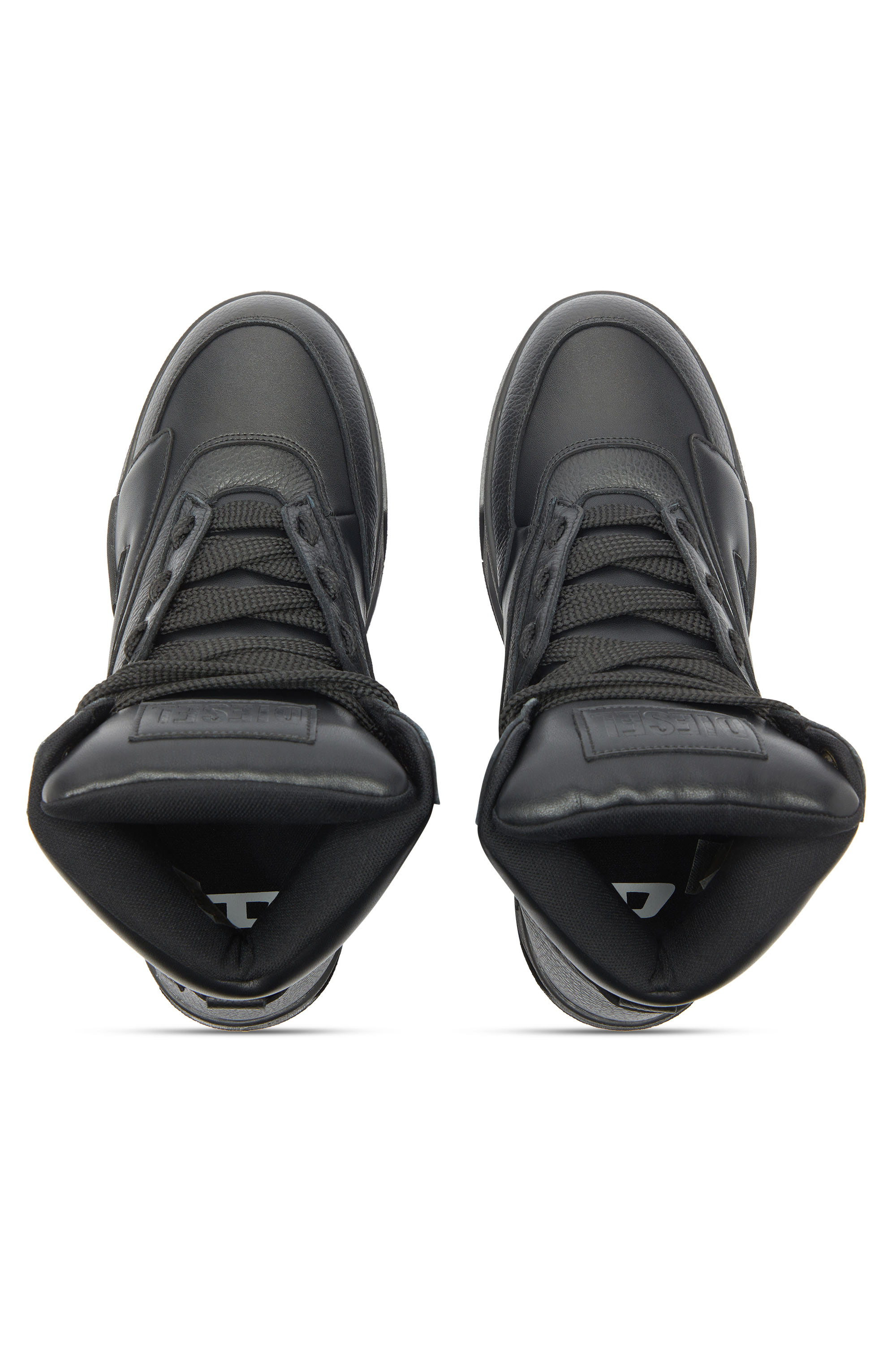 Diesel - S-D-OLLIE MID, Man's S-D-Ollie - High-top leather sneakers with D logo in Black - 4