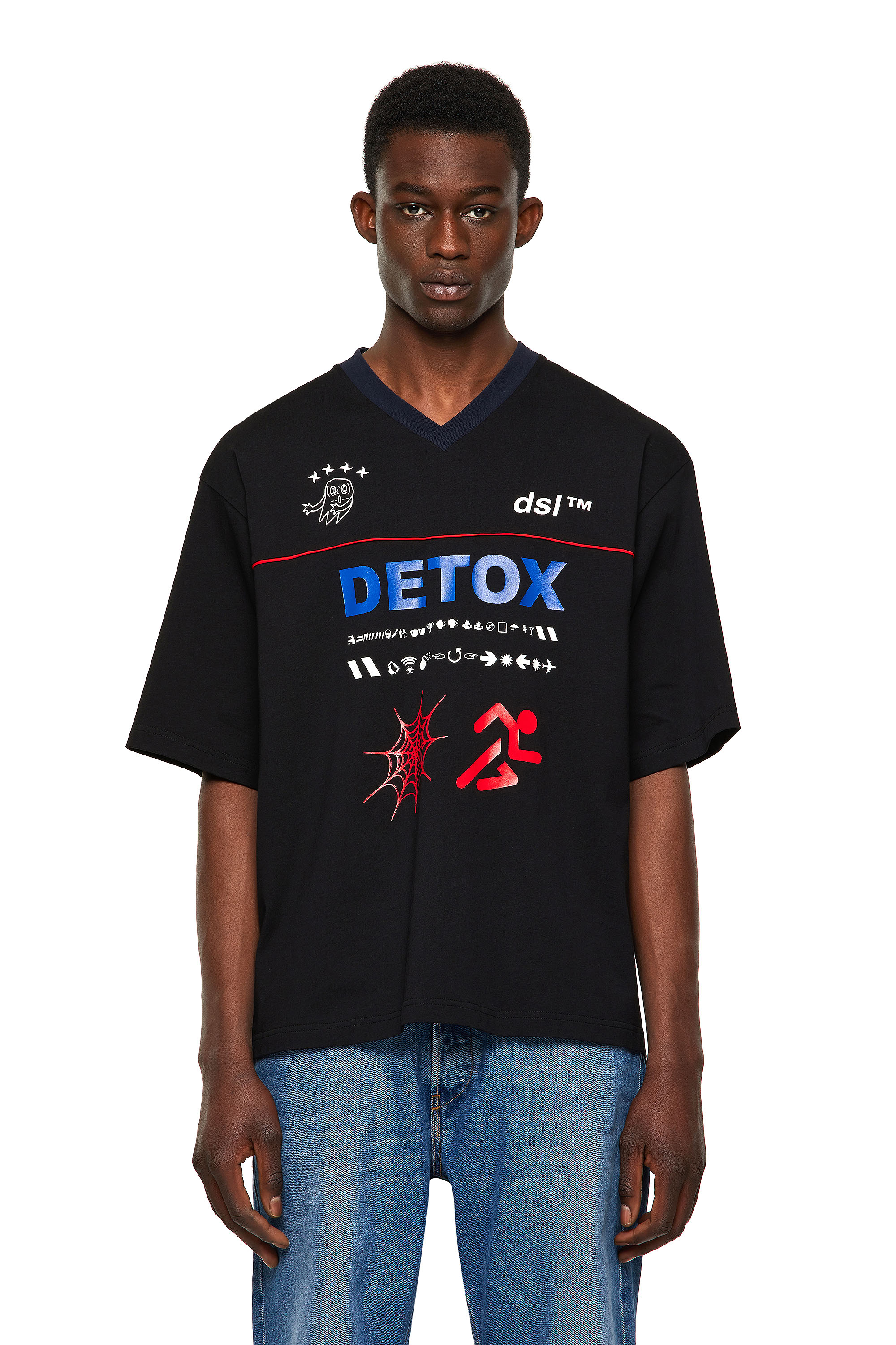 T-DELPHIVY-SLITS, Black Diesel - T-DELPHIVY-SLITS, Black - T-Shirts - Image 1