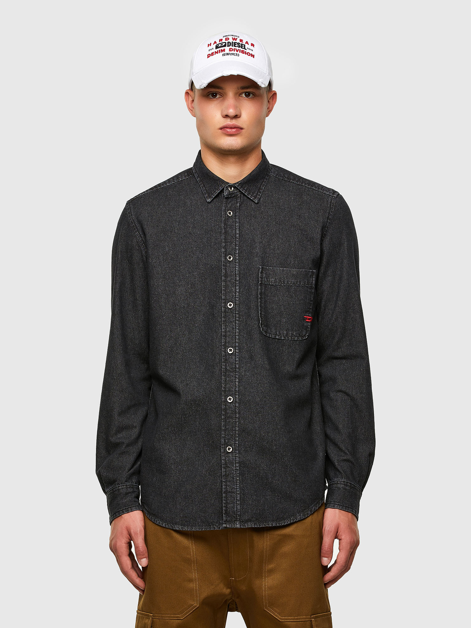 D-BILLY, Black Diesel - D-BILLY, Black - Denim Shirts - Image 1