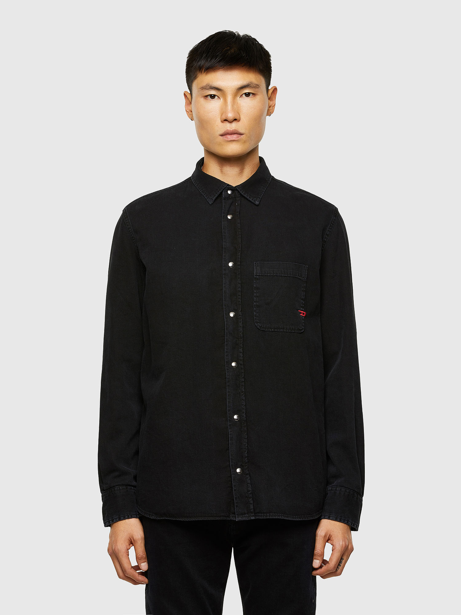 D-WEAR-B1, Black Diesel - D-WEAR-B1, Black - Denim Shirts - Image 1