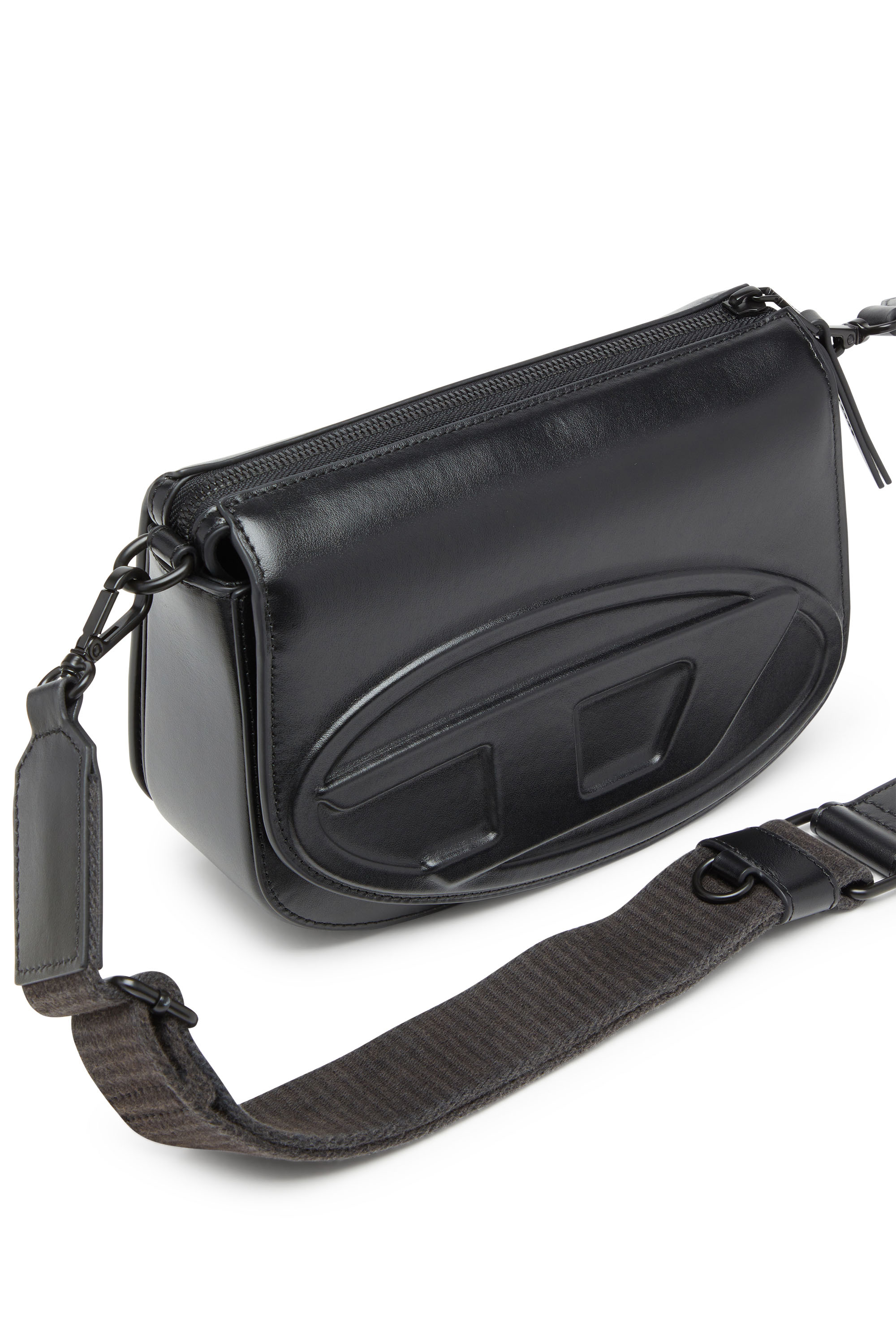 Diesel - 1DR CAMERA BAG, Unisex's 1DR-Camera bag in premium leather in Black - 5