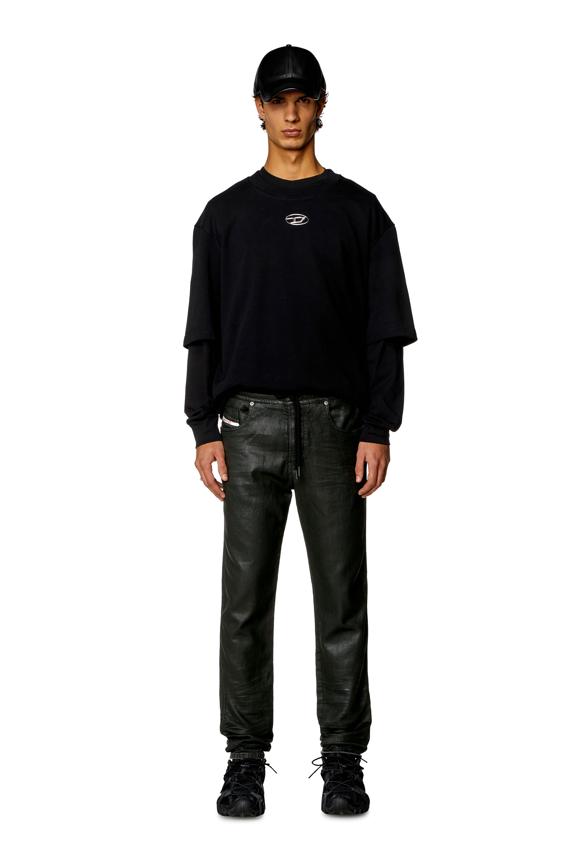 Diesel - Slim 2060 D-Strukt Joggjeans® 068HU, Black/Dark grey - Image 4
