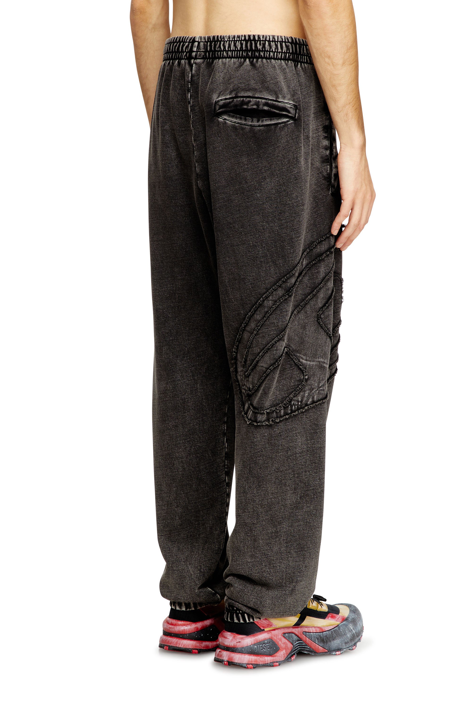 Diesel - P-MARKY-DEN, Man's Organic cotton sweatpants with Oval D patch in Dark grey - 4