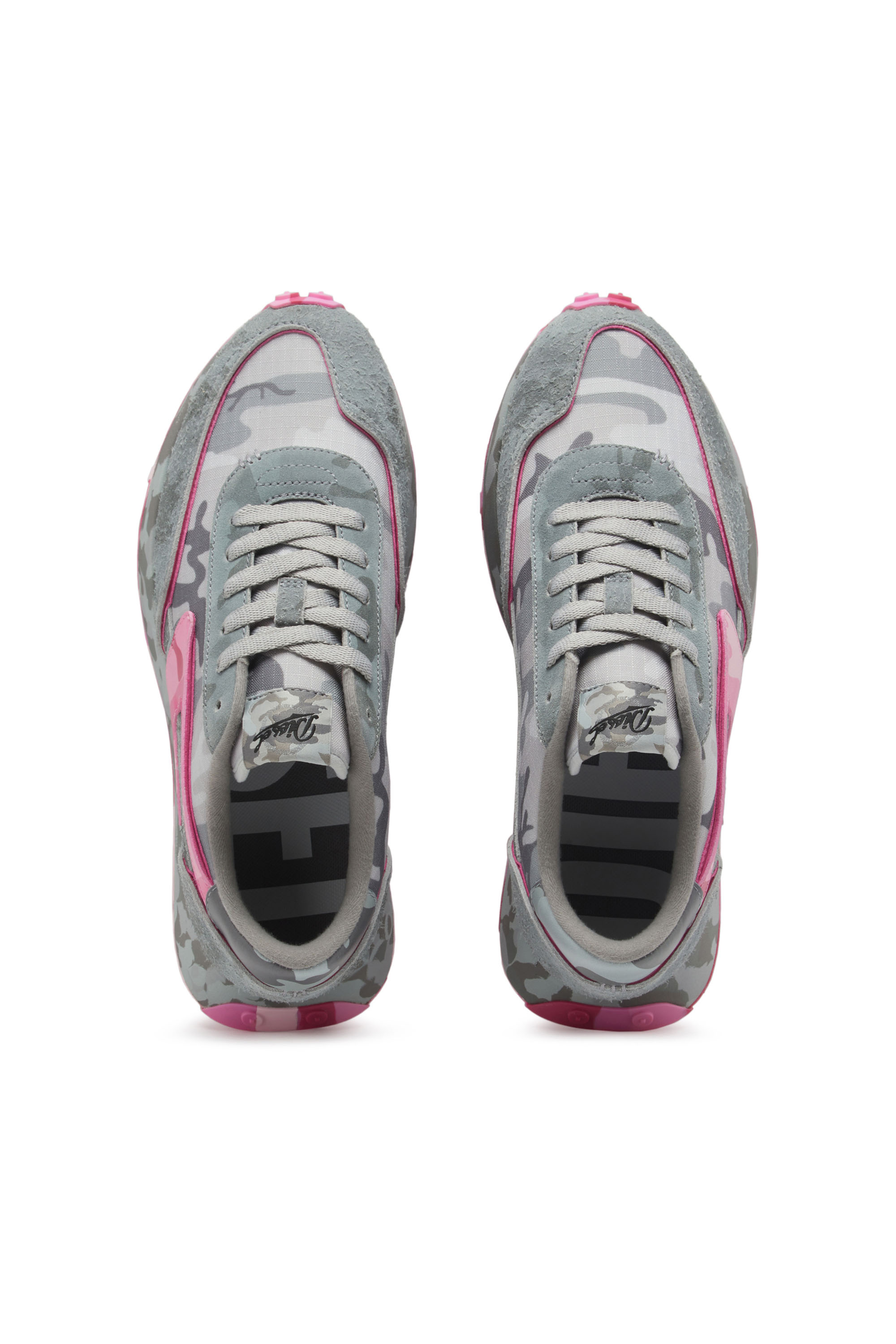 Diesel - S-RACER LC W, Woman's S-Racer Lc W - Low-top sneaker with camo print in Grey/Pink - 4