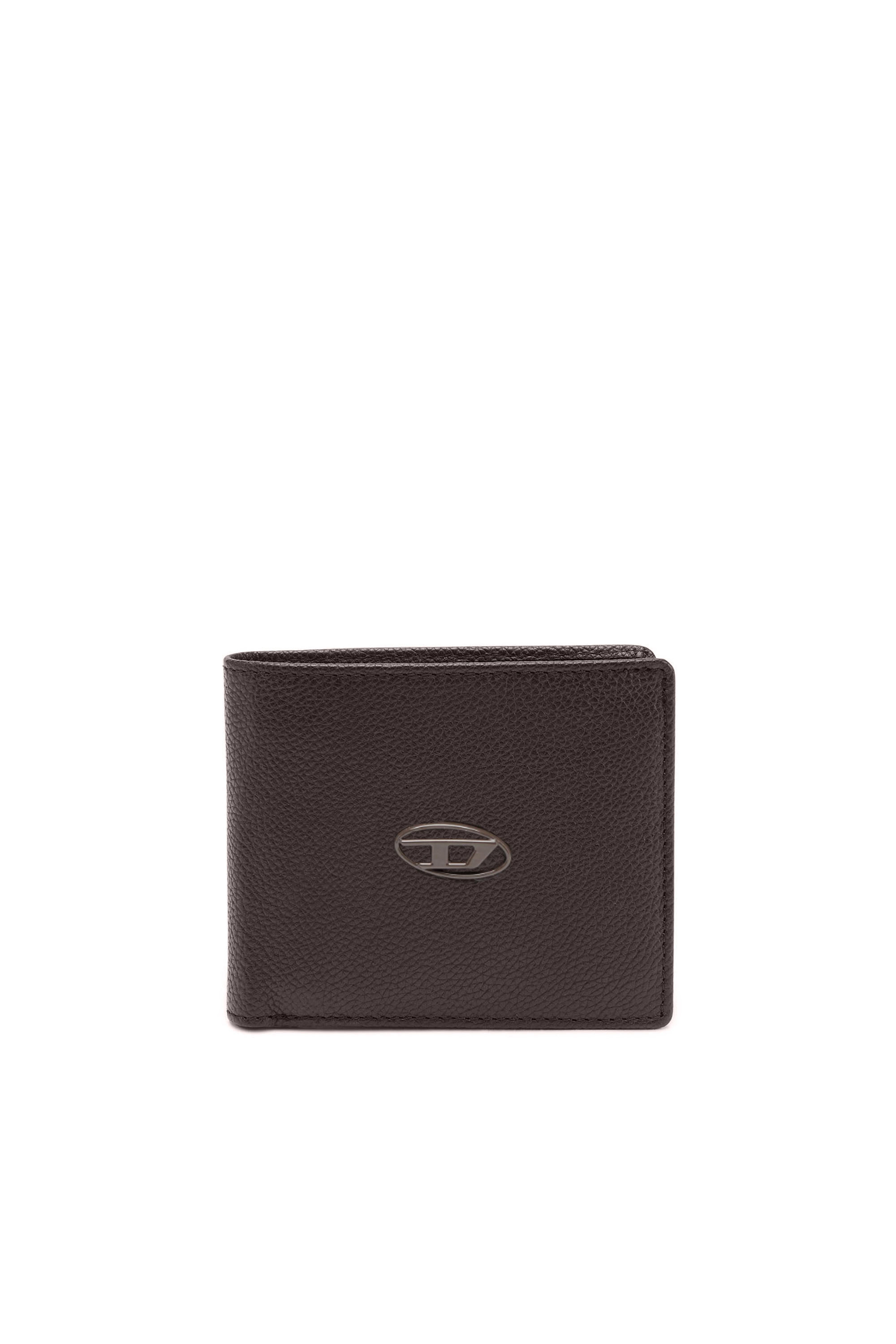 Diesel - BI FOLD COIN S, Man's Bi-fold wallet in grainy leather in Dark Brown - 1