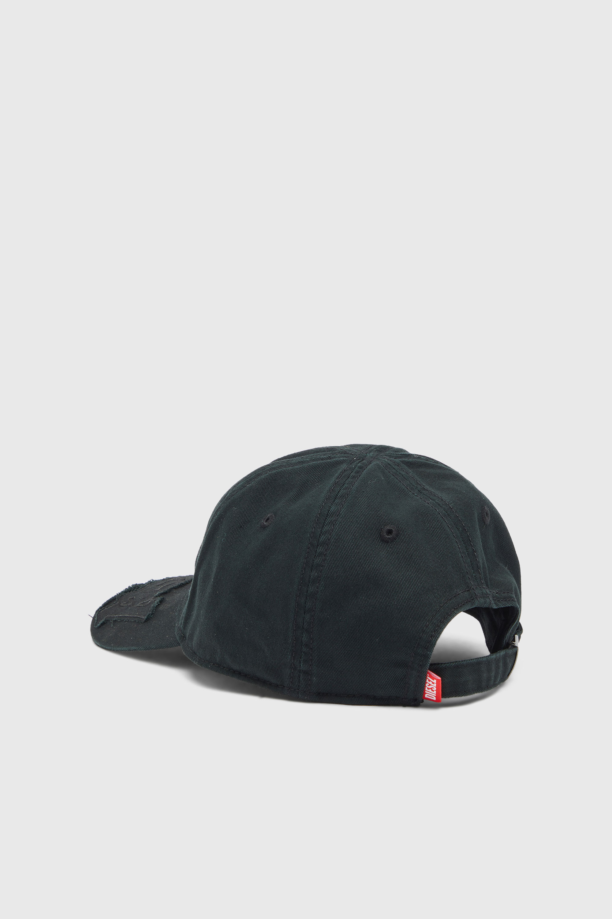 Diesel - C-RENEL, Unisex's Baseball cap with frayed logo patches in Black - 2