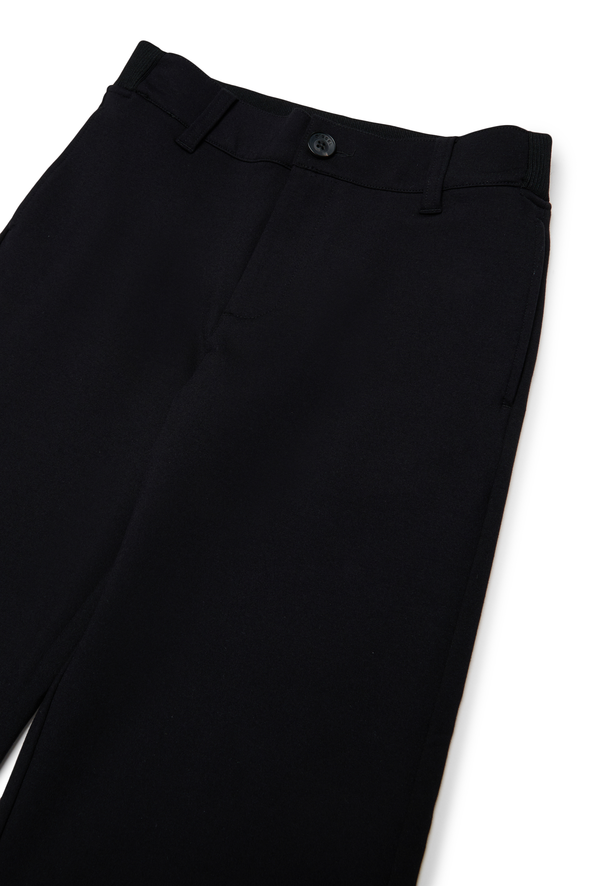Diesel - PREBBY, Man's Wide-leg pants in compact stretch fabric in Black - 3