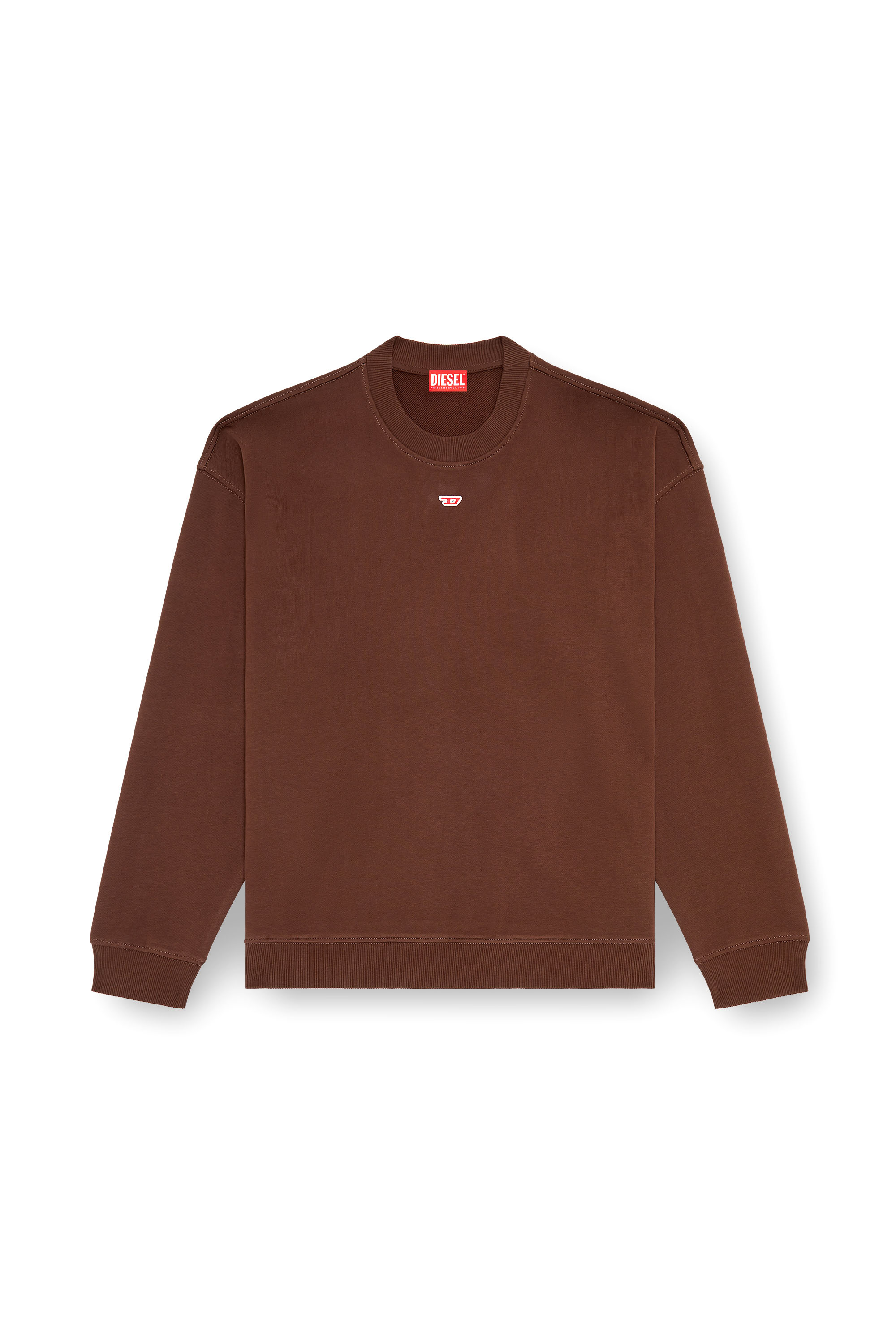 Diesel - S-BOXT-D, Man's Sweatshirt with D logo patch in Brown - 3