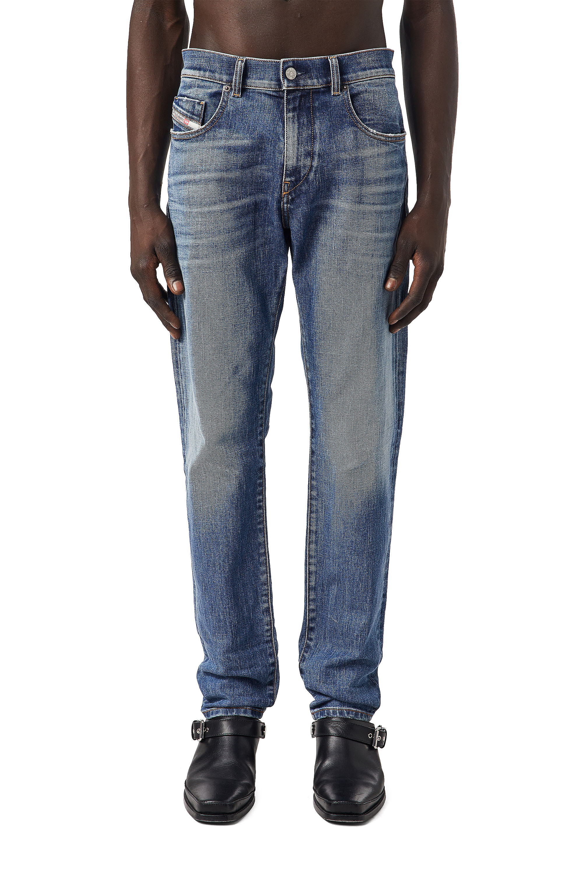 Diesel - 2019 D-STRUKT 09C61 Slim Jeans, Medium blue - Image 1
