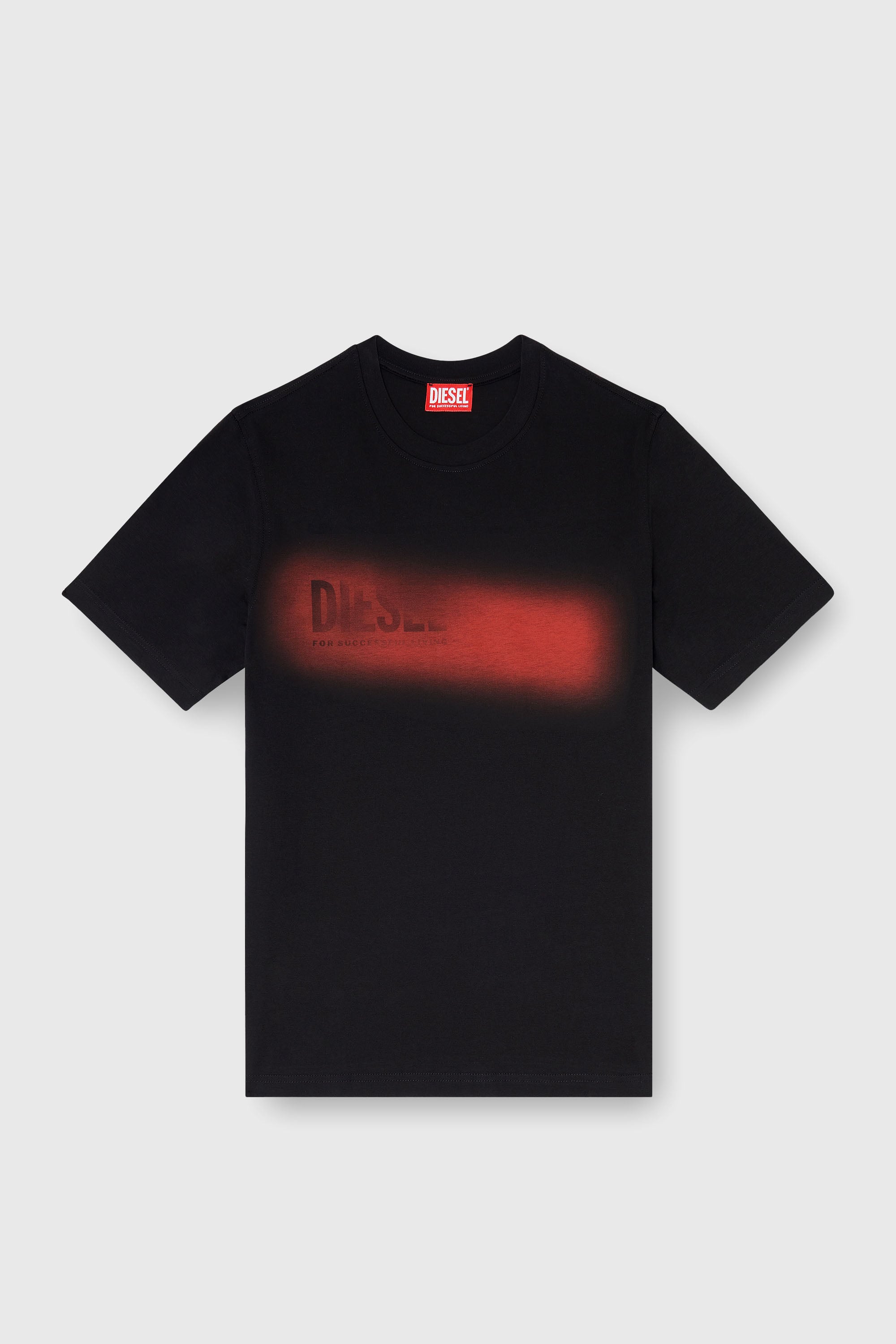 Diesel - T-ADJUST-AA5, Man's Cotton T-shirt with spray logo print in Black - 2