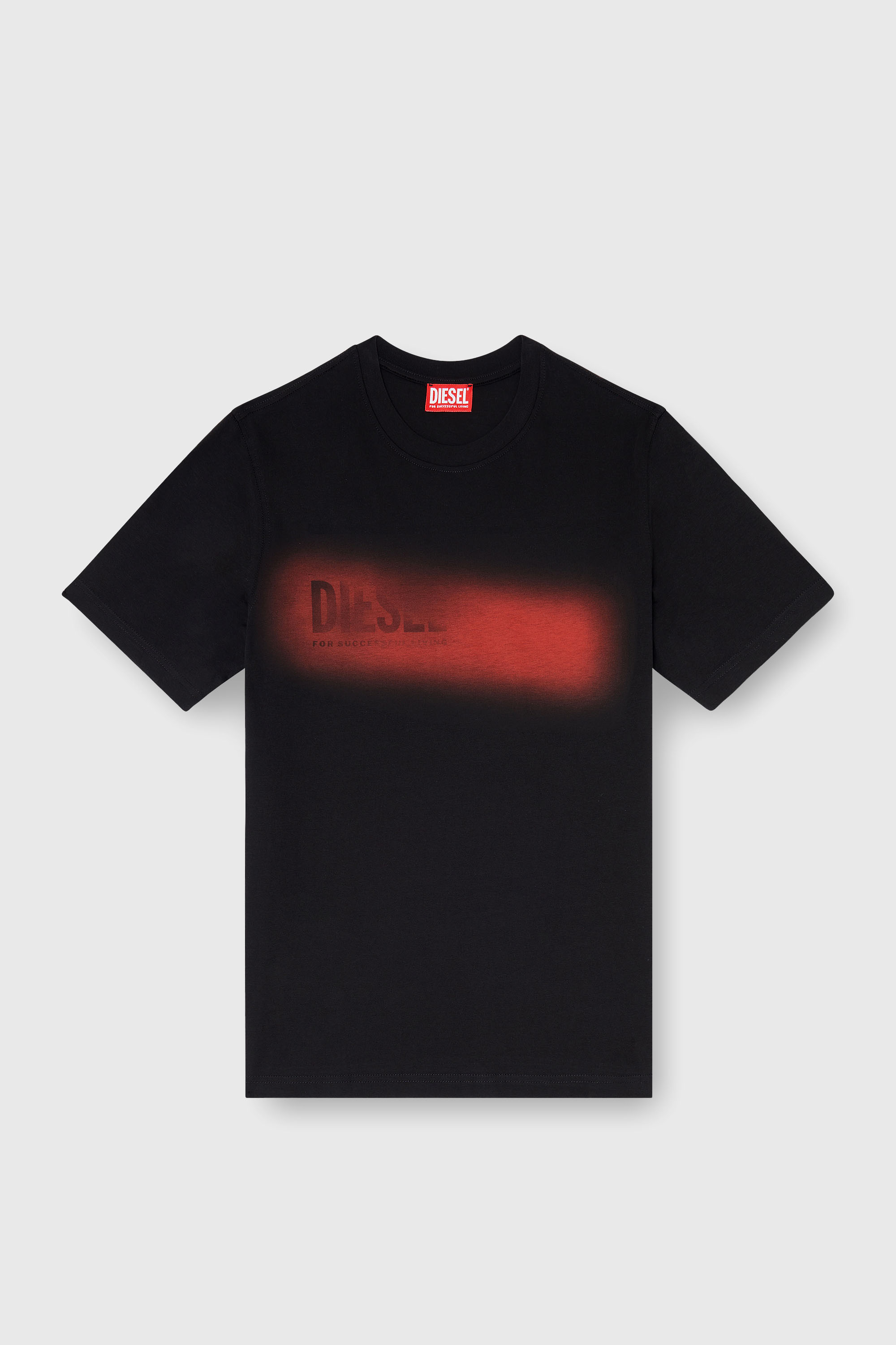 Diesel - T-ADJUST-AA5, Man's Cotton T-shirt with spray logo print in Black - 2