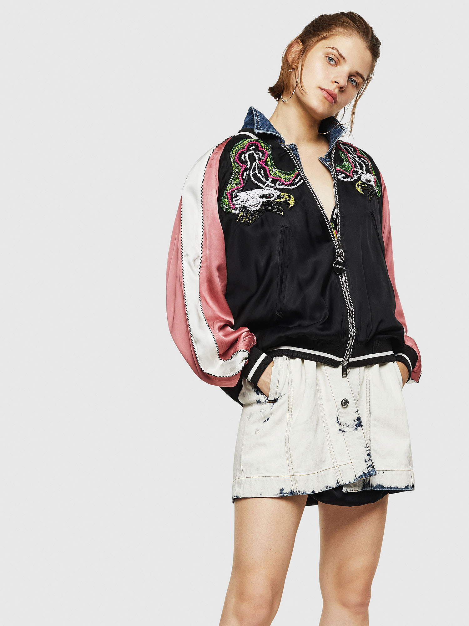 G-IOIO, Black/Pink Diesel - G-IOIO, Black/Pink - Jackets - Image 1
