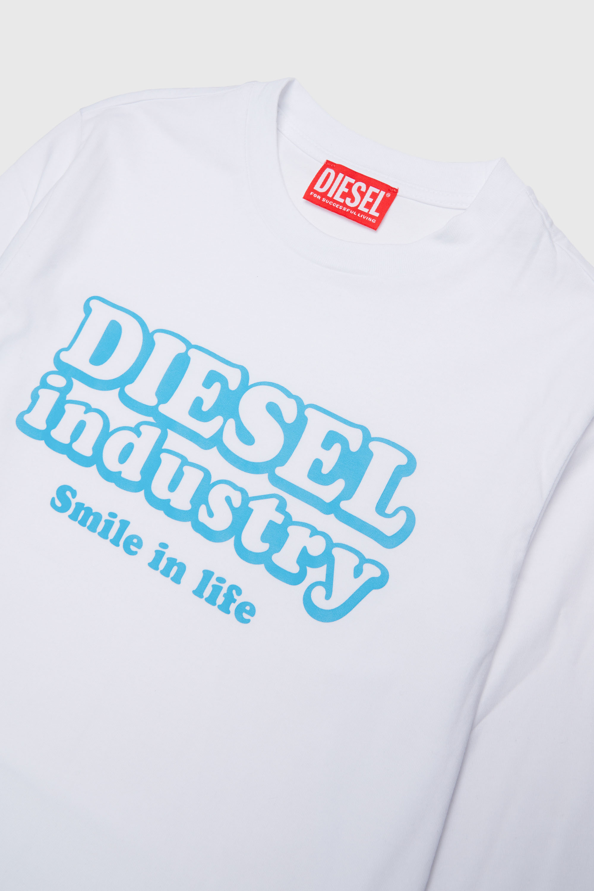 Diesel - TLODIMLS OVER, Man's Long-sleeve T-shirt with Diesel Industry print in White - 3