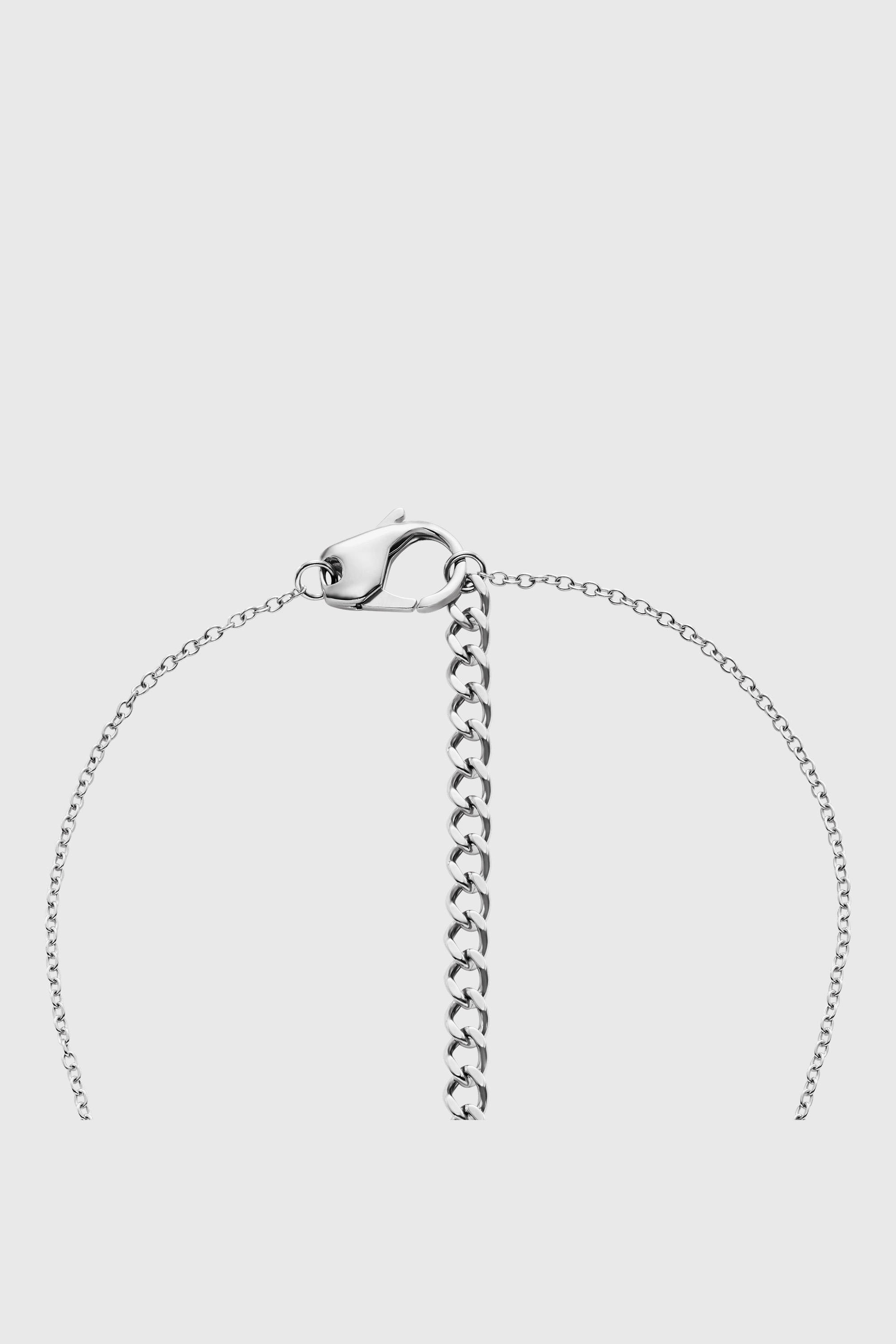 Diesel - DX1750040, Unisex's Stainless steel pave pendant necklace in Silver - 3