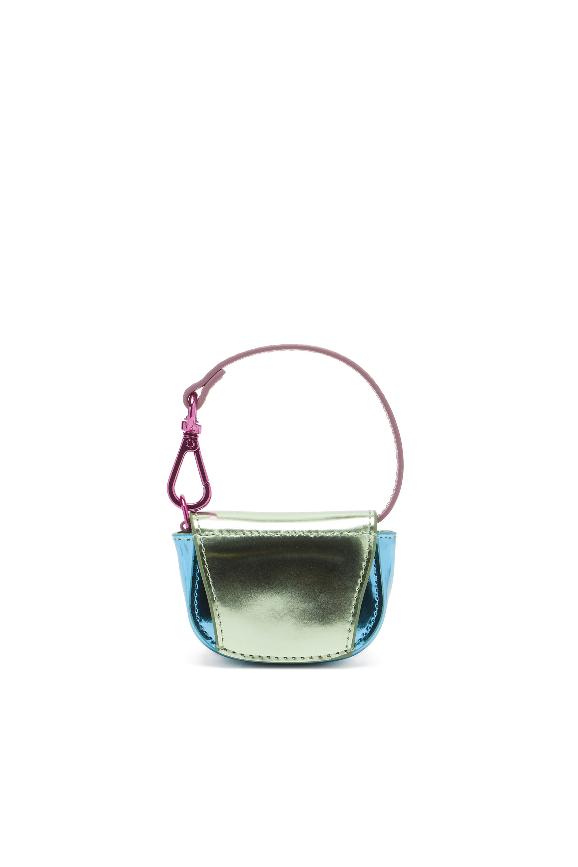 Diesel - 1DR XXS, Woman Iconic bag charm in mirror leather in Green - Image 3