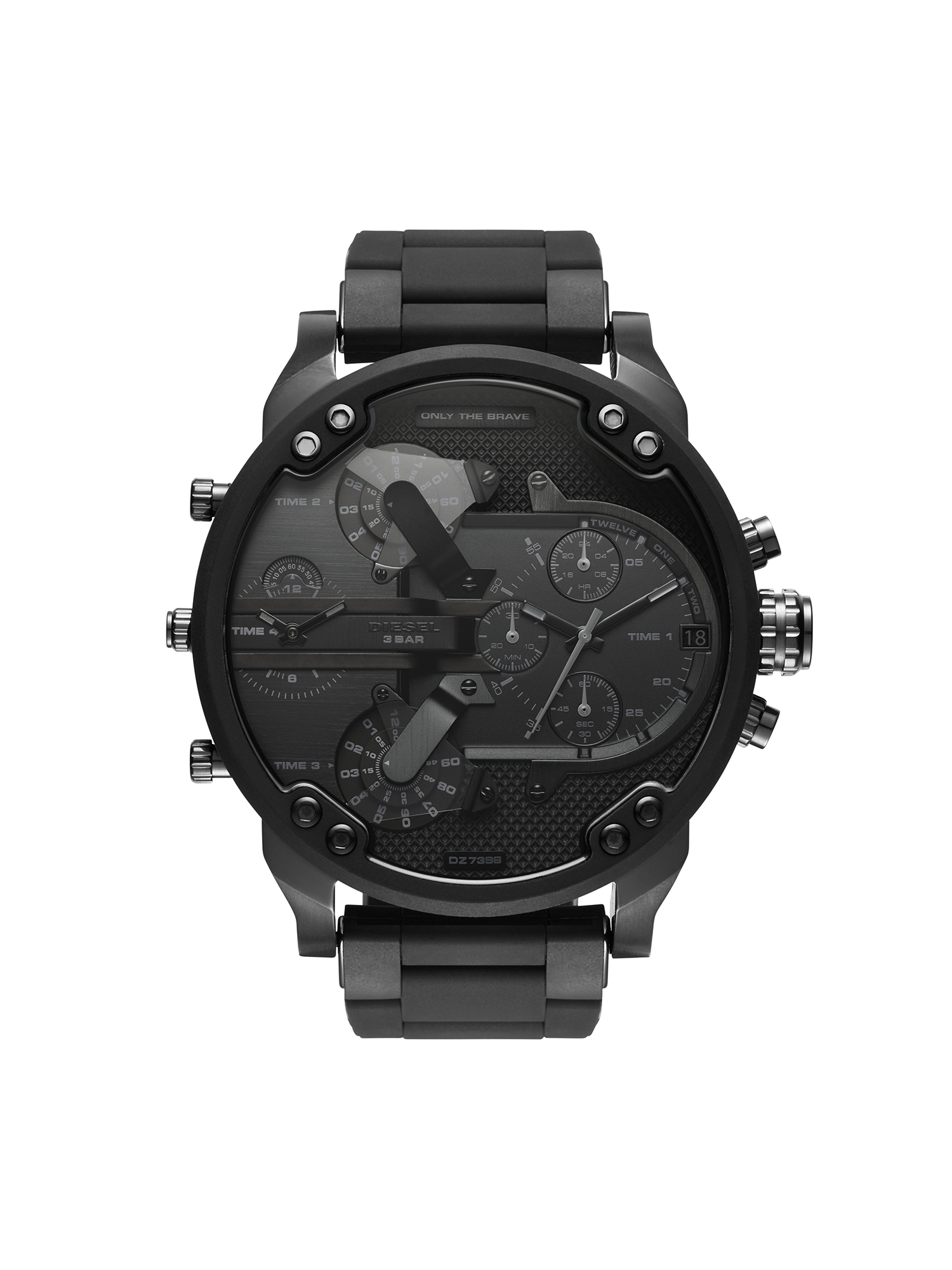 DZ7396 Man: Detailed black dial watch, 55 mm | Diesel