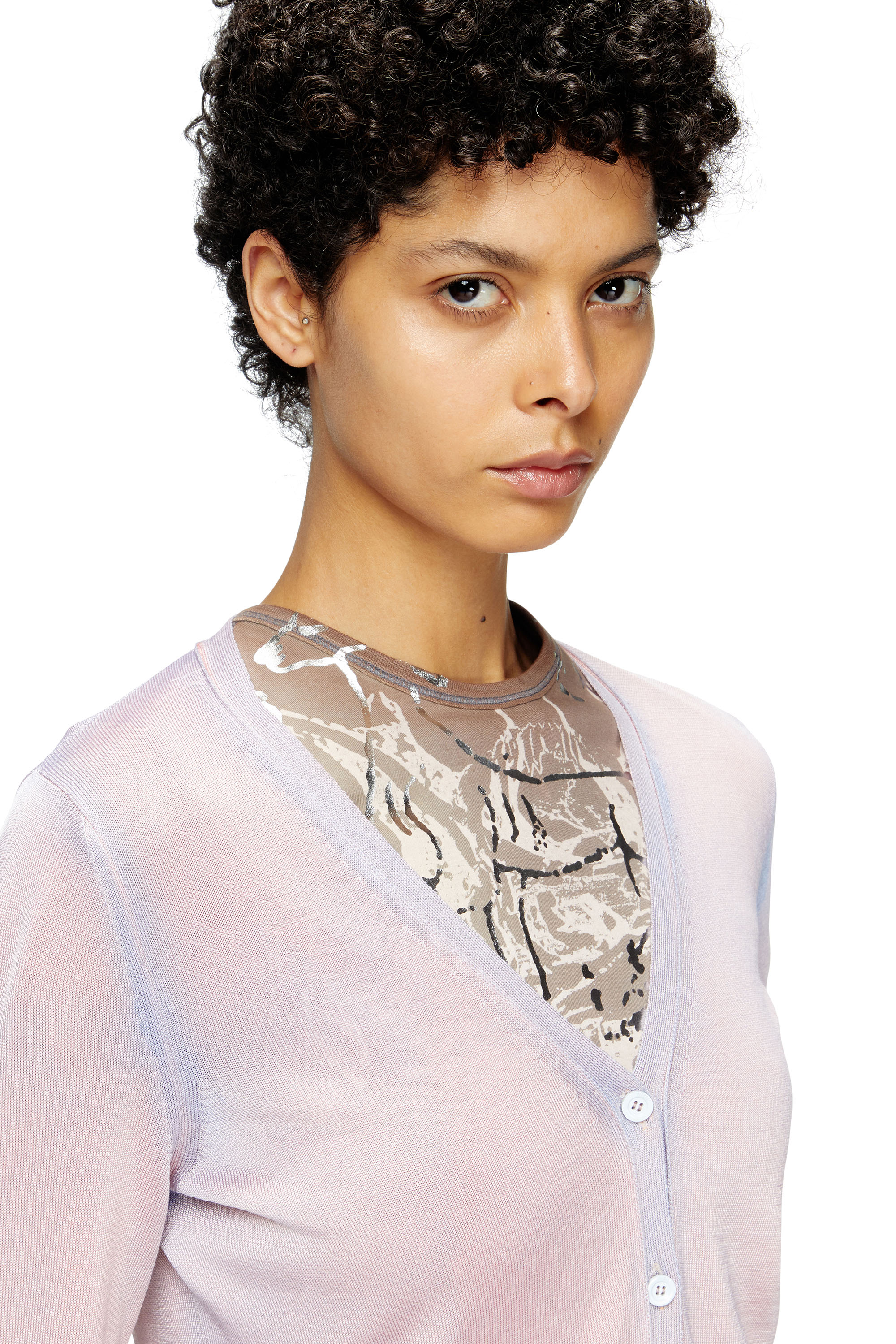 Diesel - M-VITTA, Woman's Dégradé cardigan in Pink - 5