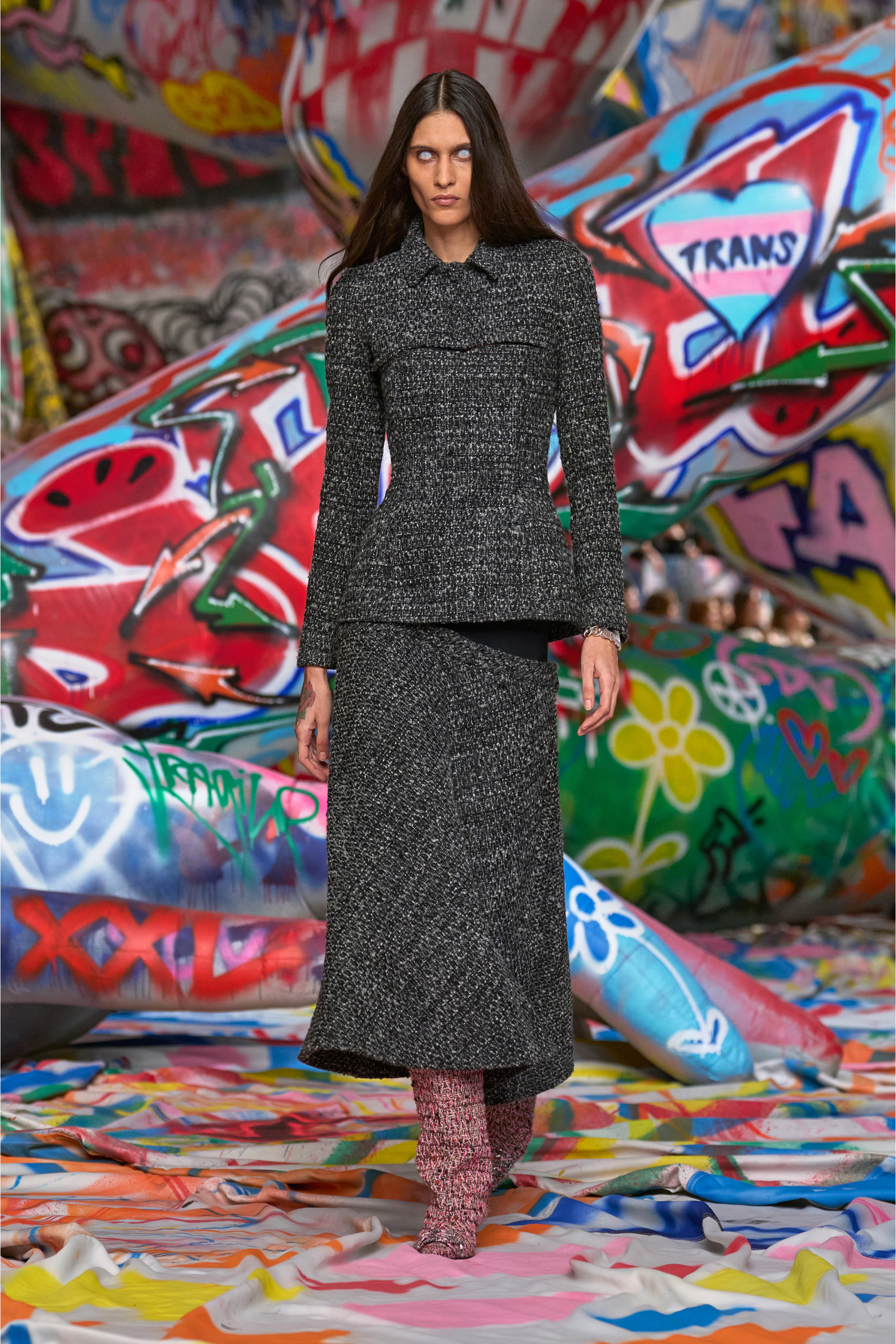 Diesel - O-GRACE, Woman's Bouclé skirt with stretch waist in Black - 6