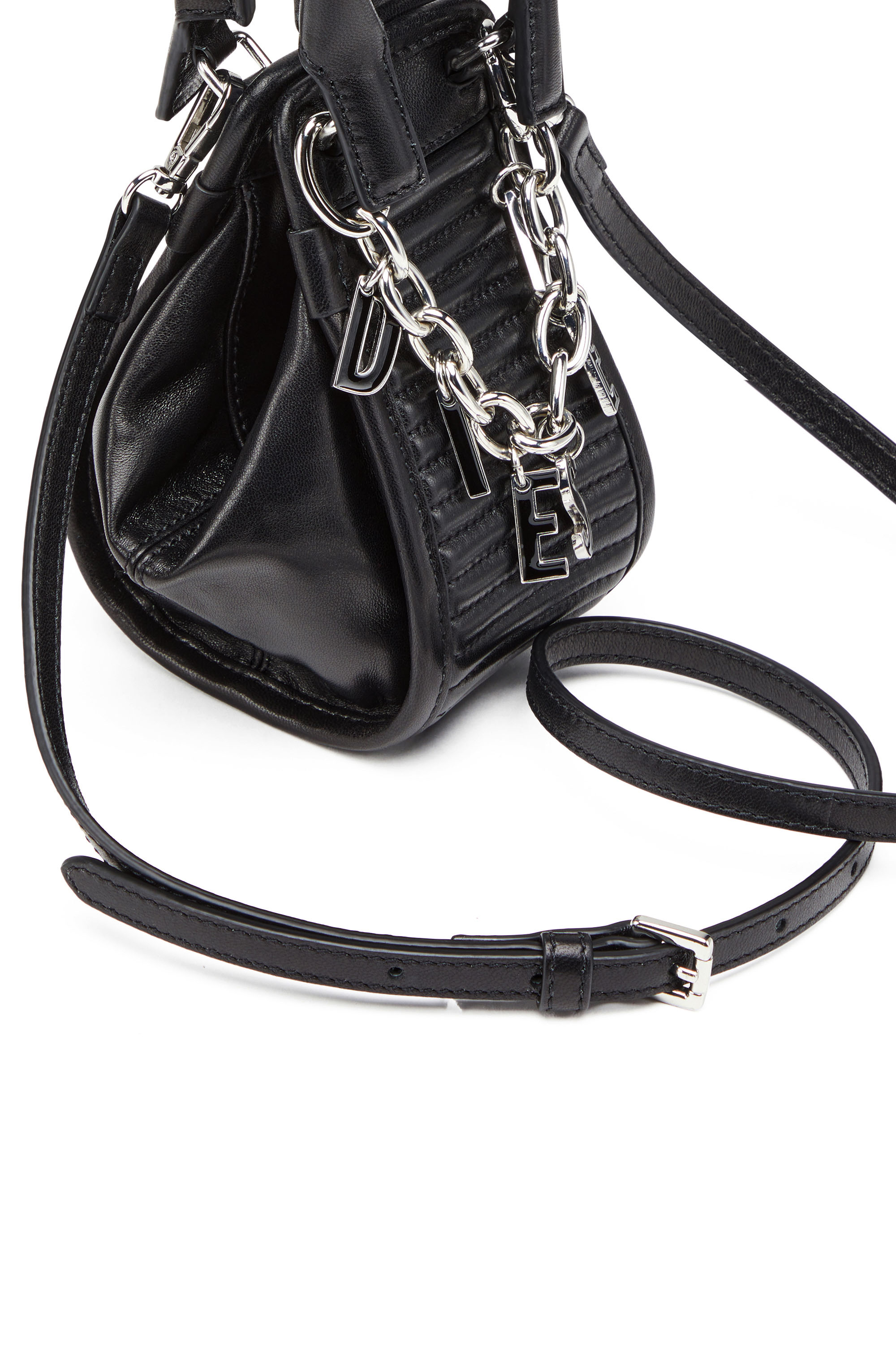 Women's D-Vina-RR XXXS - Mini bag in quilted leather | Black | Diesel