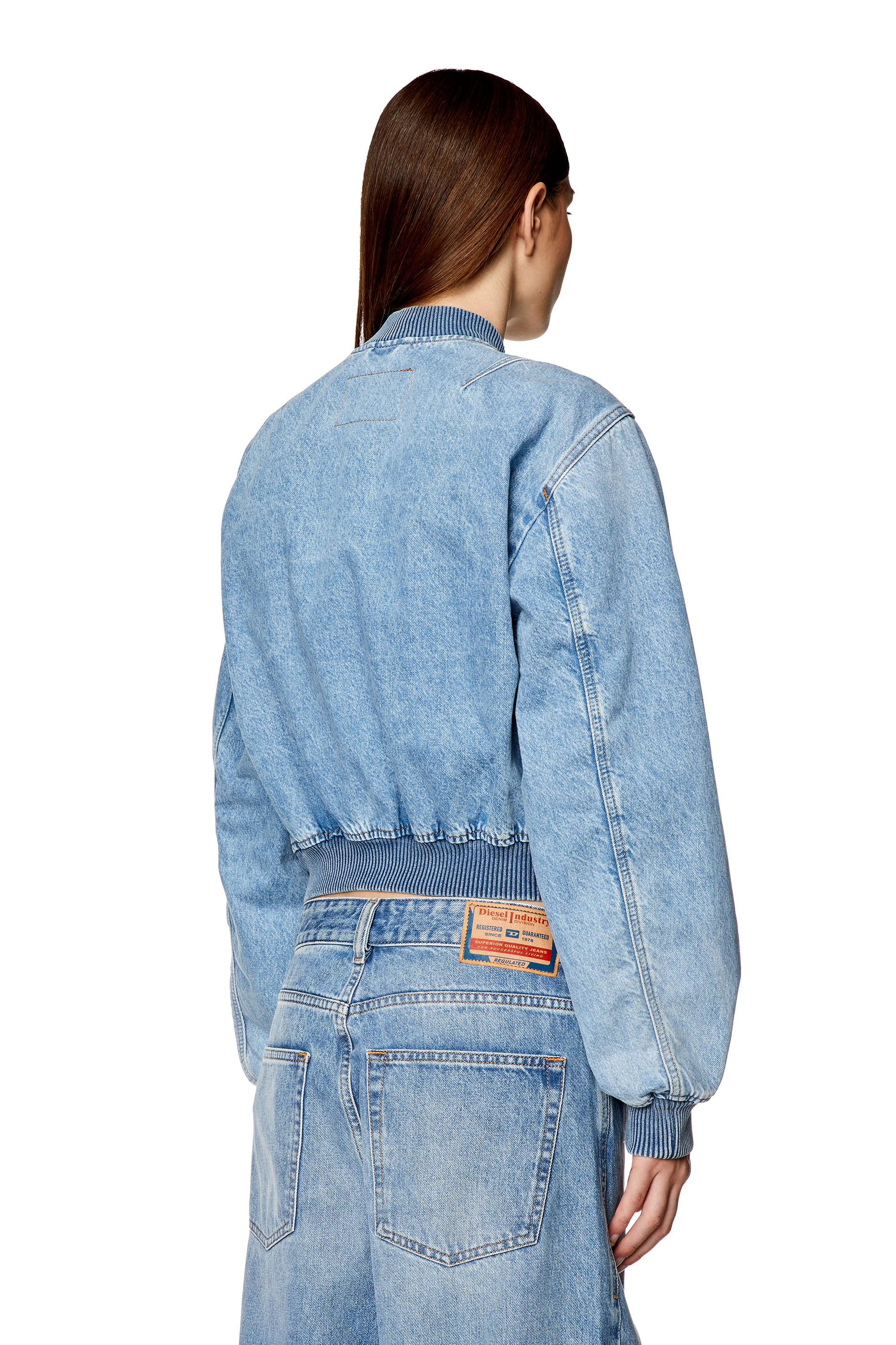 Diesel - DE-KIDDO, Woman's Bomber jacket in denim in Light Blue - 1