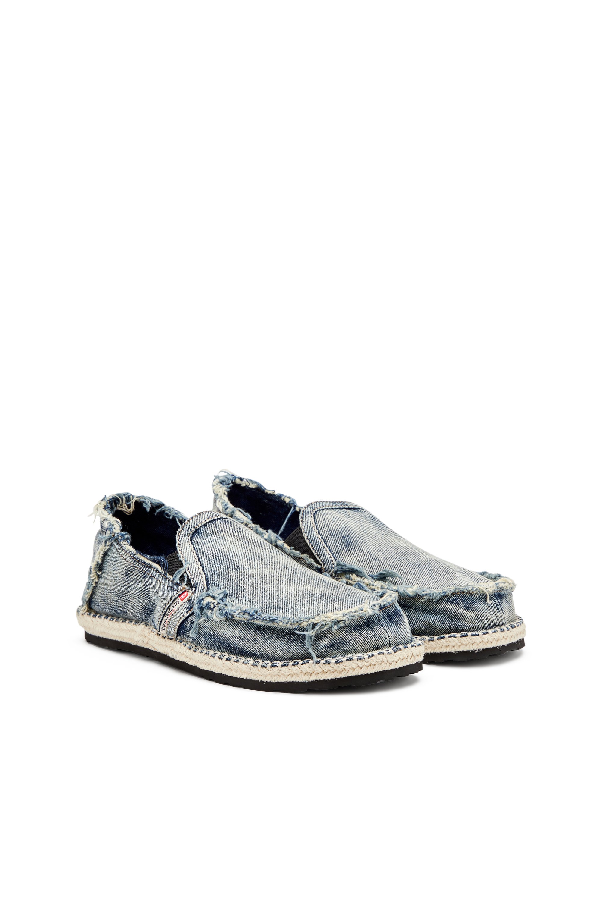 Diesel - D-LUKAS ESP, Man's Espadrille loafers in distressed denim in Light Blue - 3