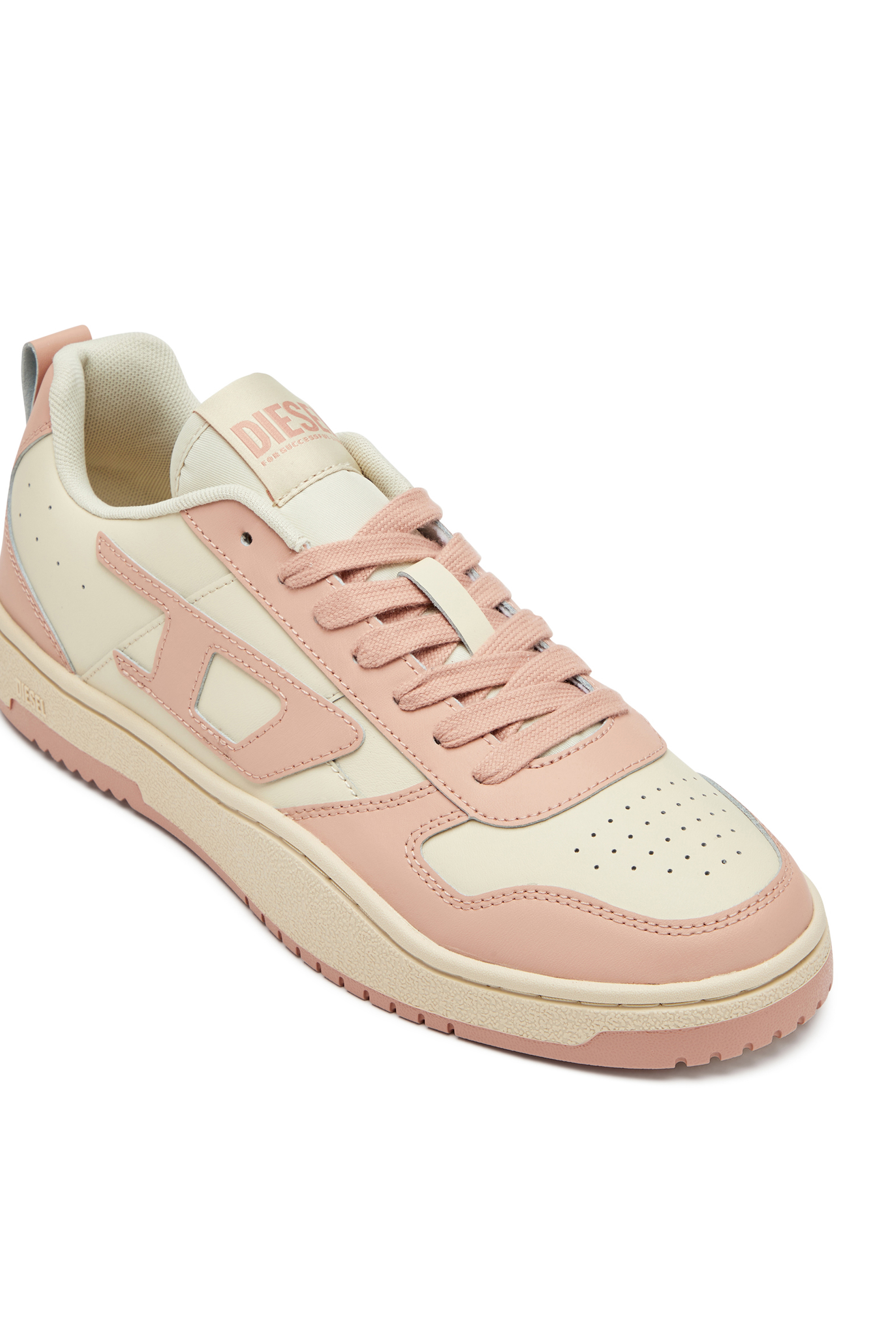 Diesel - S-UKIYO V2 LOW, Man's S-Ukiyo Low-Low-top sneakers in leather and nylon in Pink/White - 6