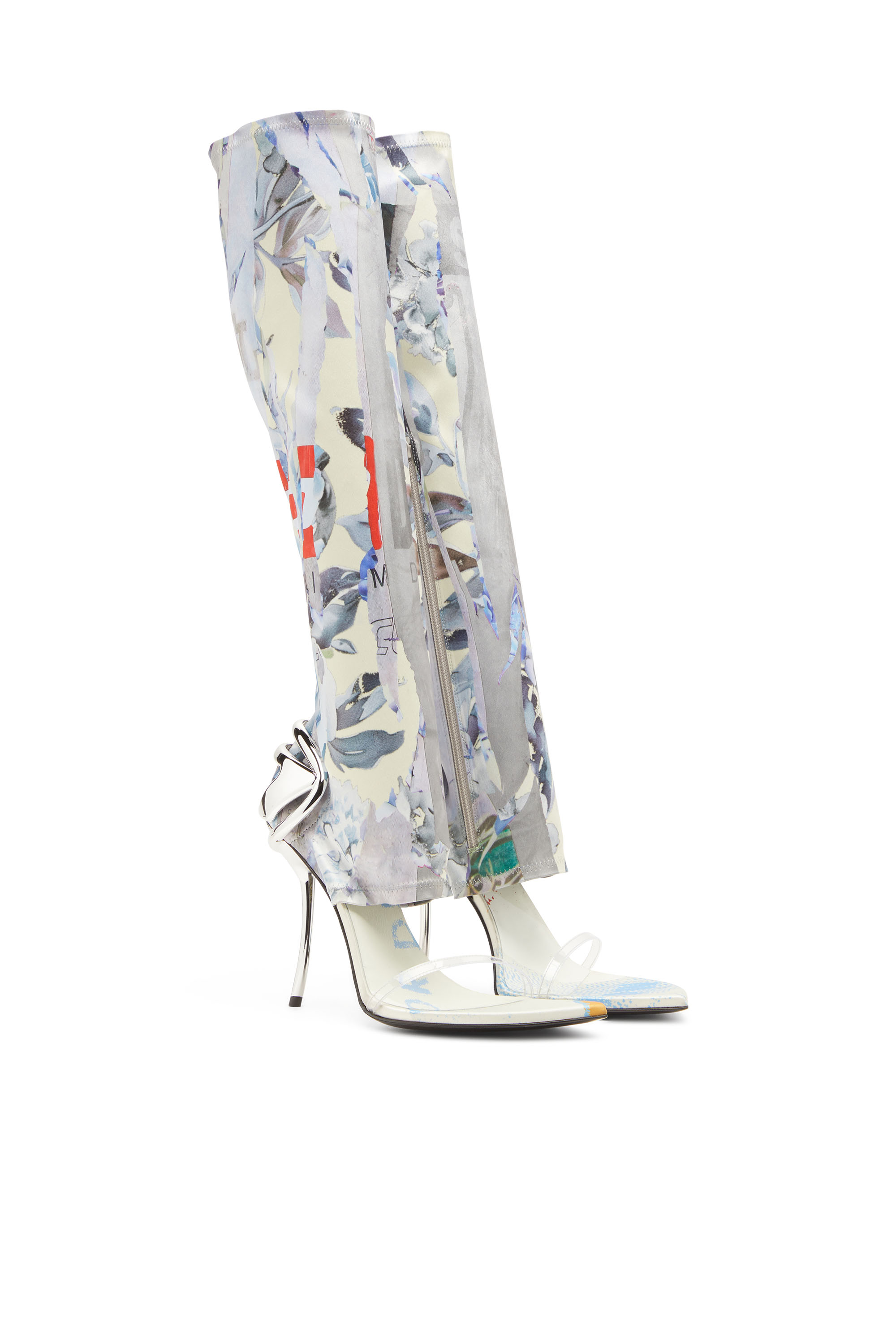 Diesel - D-TEN&HALF SDL KB, Woman's D-Ten&Half-Hybrid sandals with graphic print in White/Blue - 2