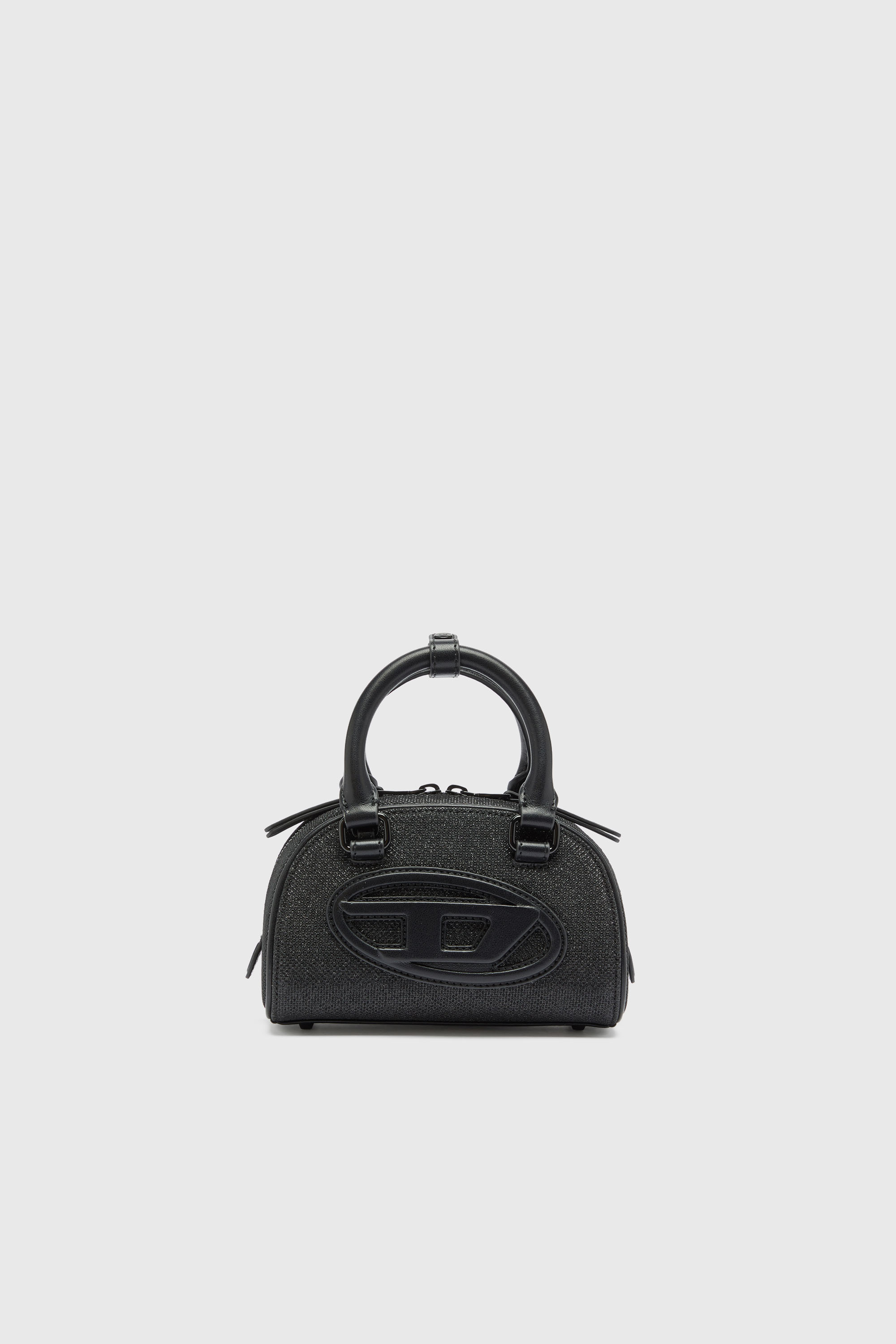 Diesel - 1DR DOME CROSSBODY, Woman's 1DR Dome- Small bowling bag in Lurex fabric in Black - 1