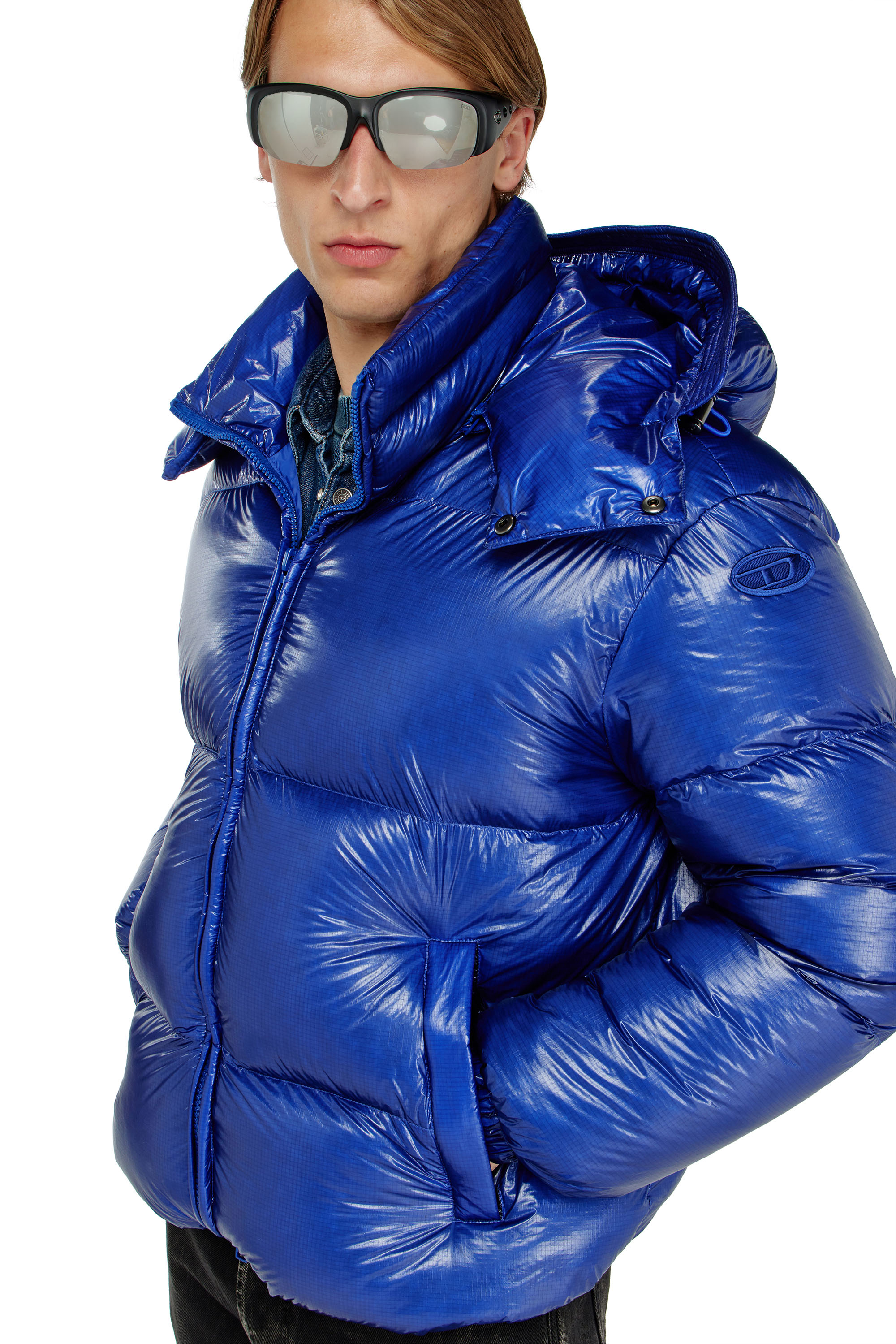 Diesel - W-ROLFYS-WRD-BKCP, Man's Down puffer jacket with detachable hood in null - 3