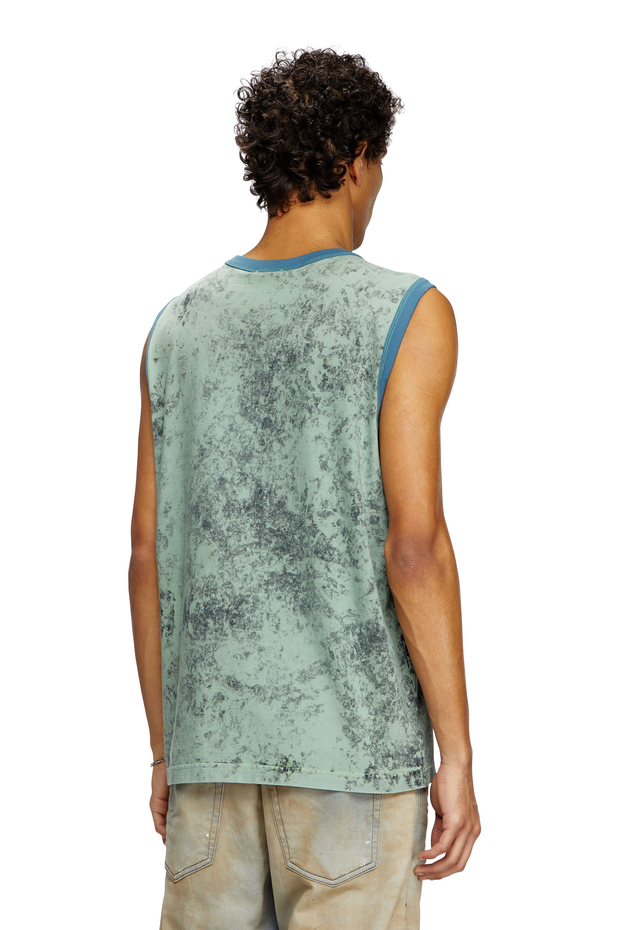 Diesel - T-BISCO-R1, Man's Treated tank top with Diesel Core logo in Green - 4