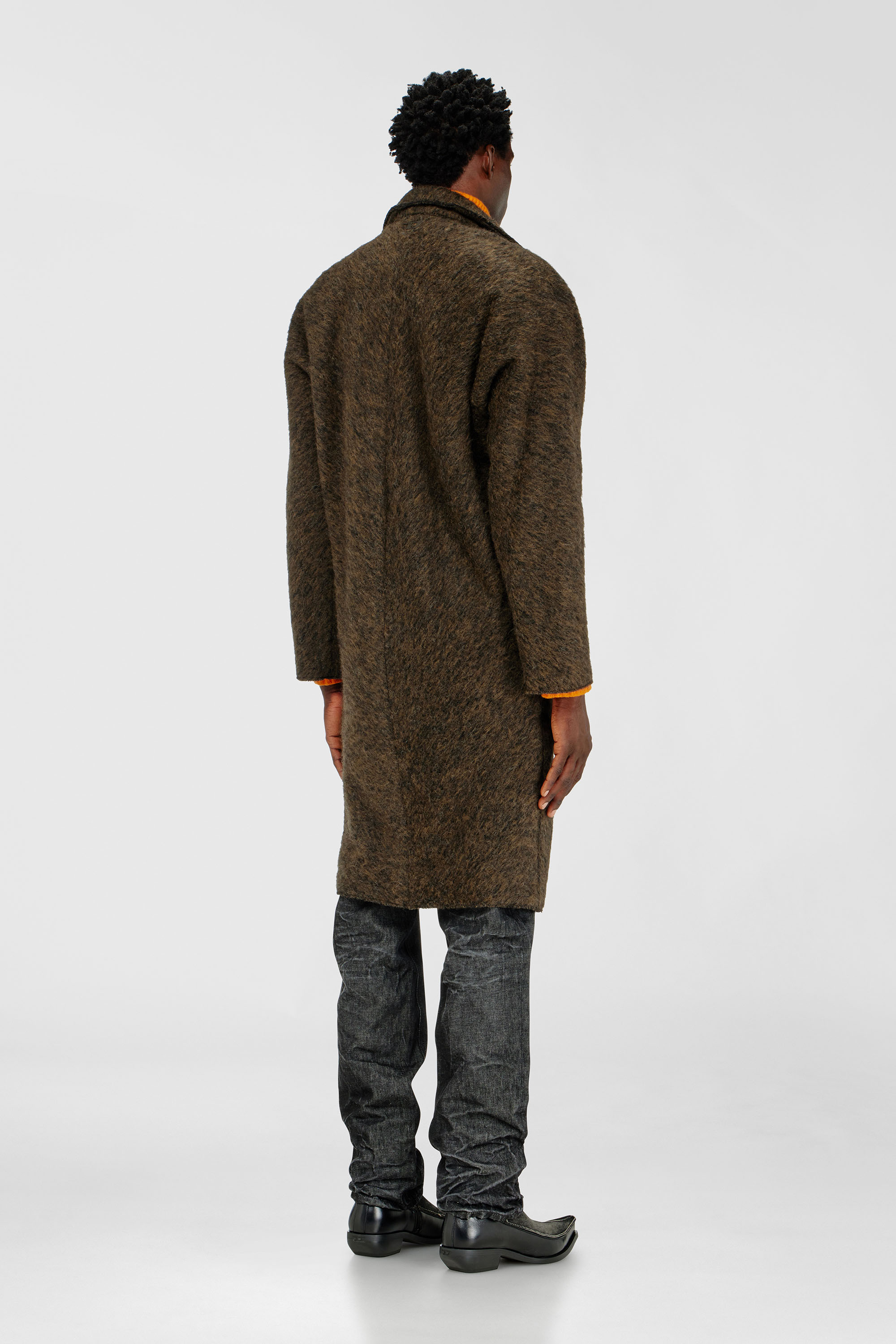 Men's Coat in wool and alpaca blend | Brown | Diesel TR