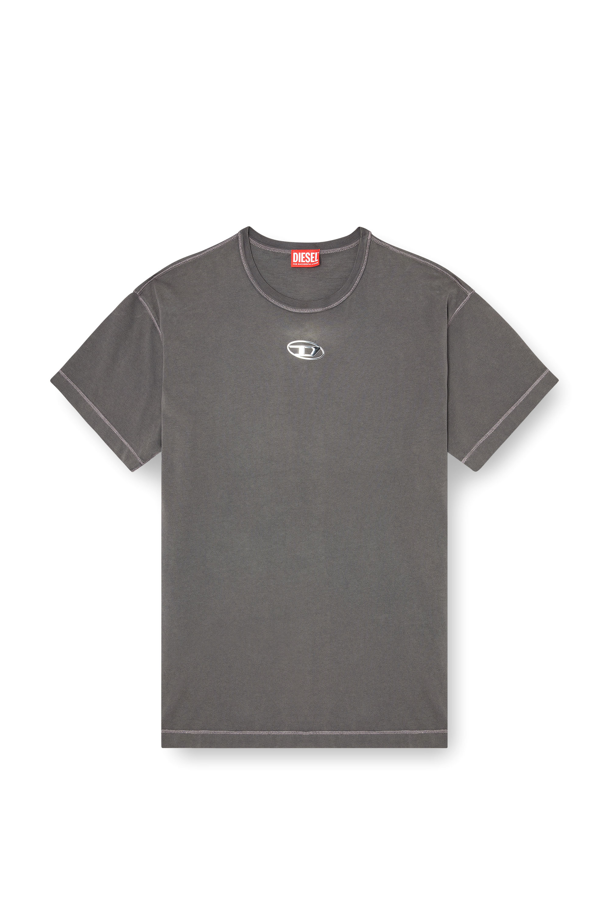 Diesel - T-NORM-IOD, Man's Light cotton T-shirt with metallic Oval D logo in null - 2