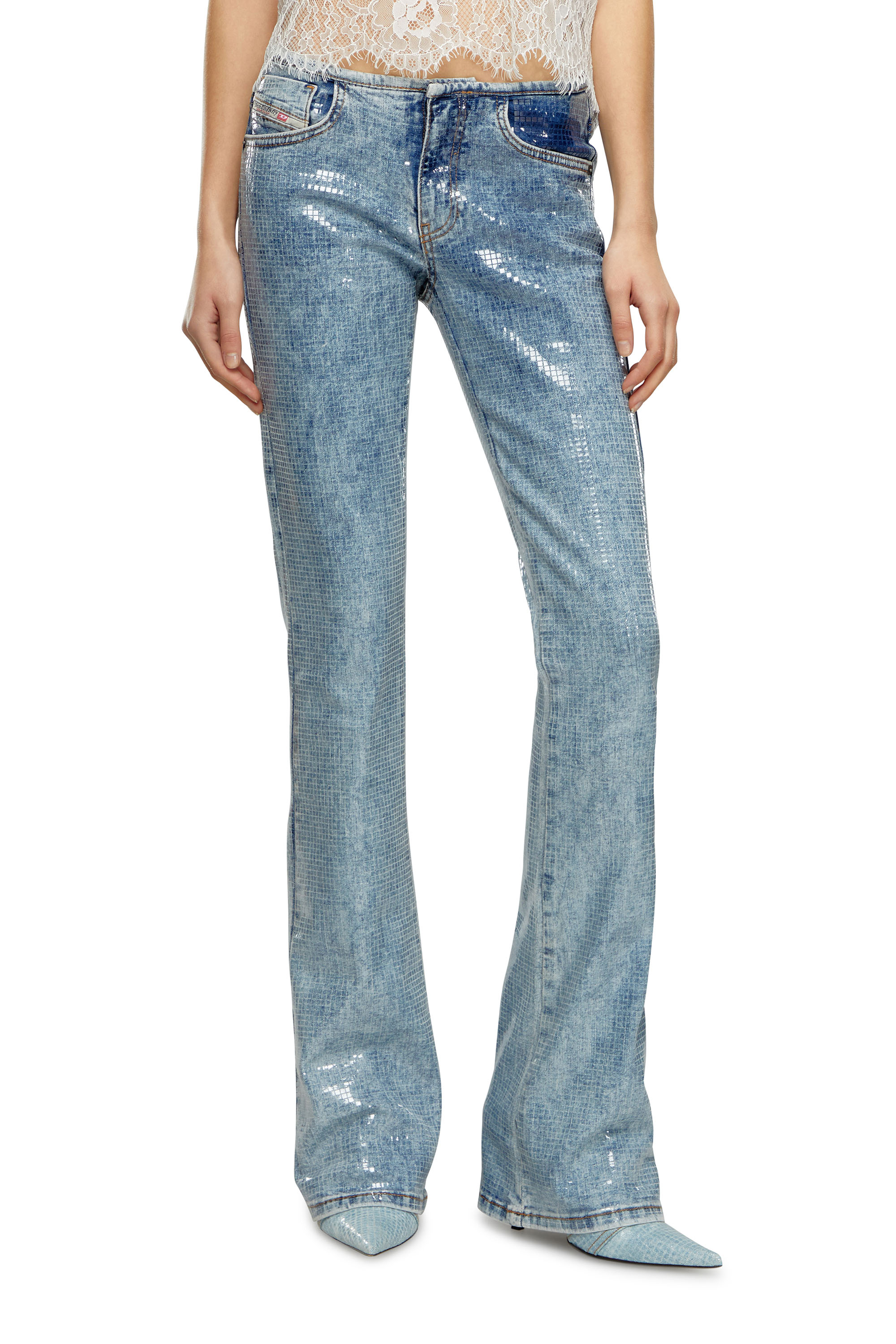 Diesel - Woman Bootcut and Flare Jeans D-Shark 0PGAA, Light Blue - Image 1