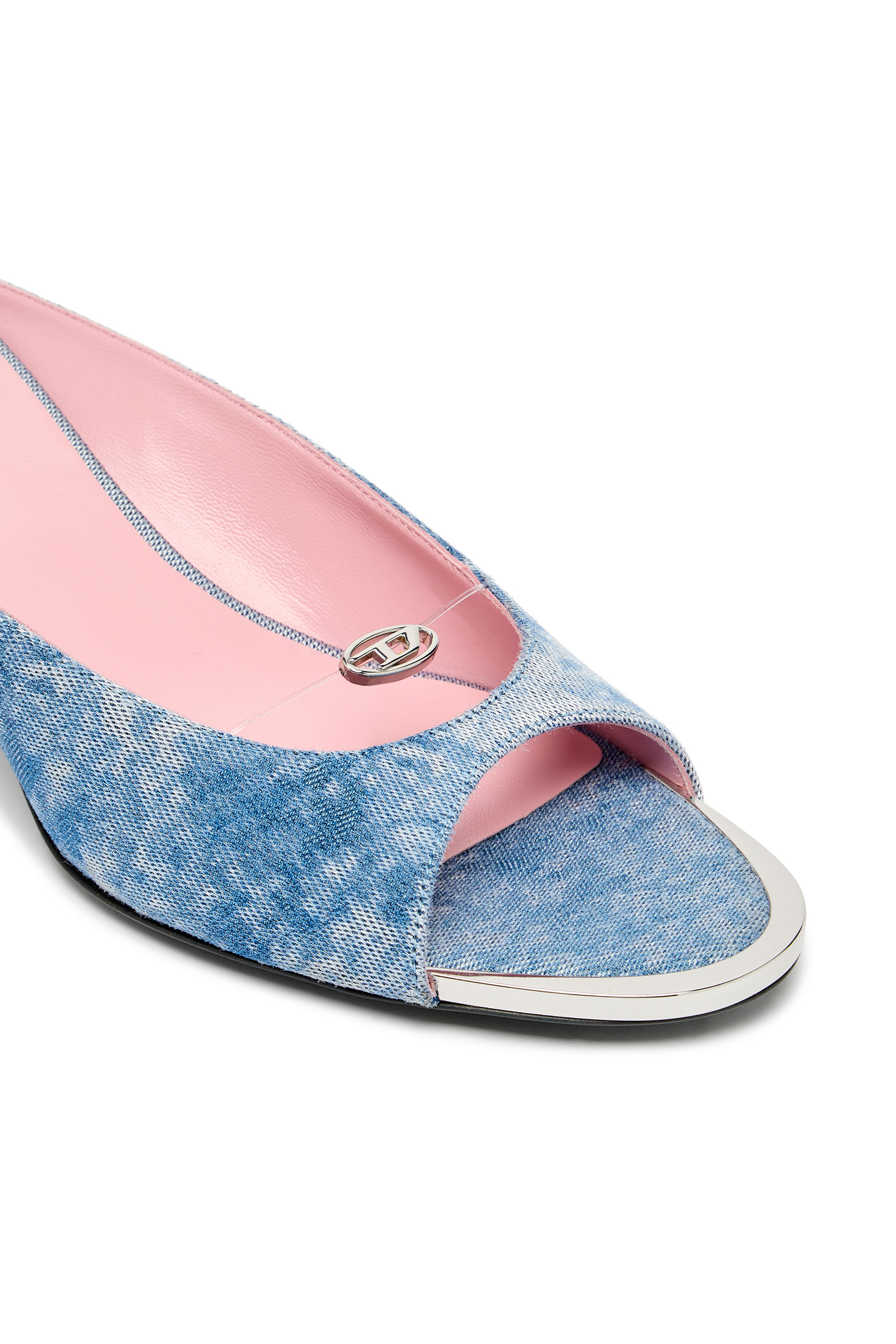 Diesel - D-DIAM'S-SA-40, Woman's D-Diam's-Low denim mule with floating Oval D in Blue - 5