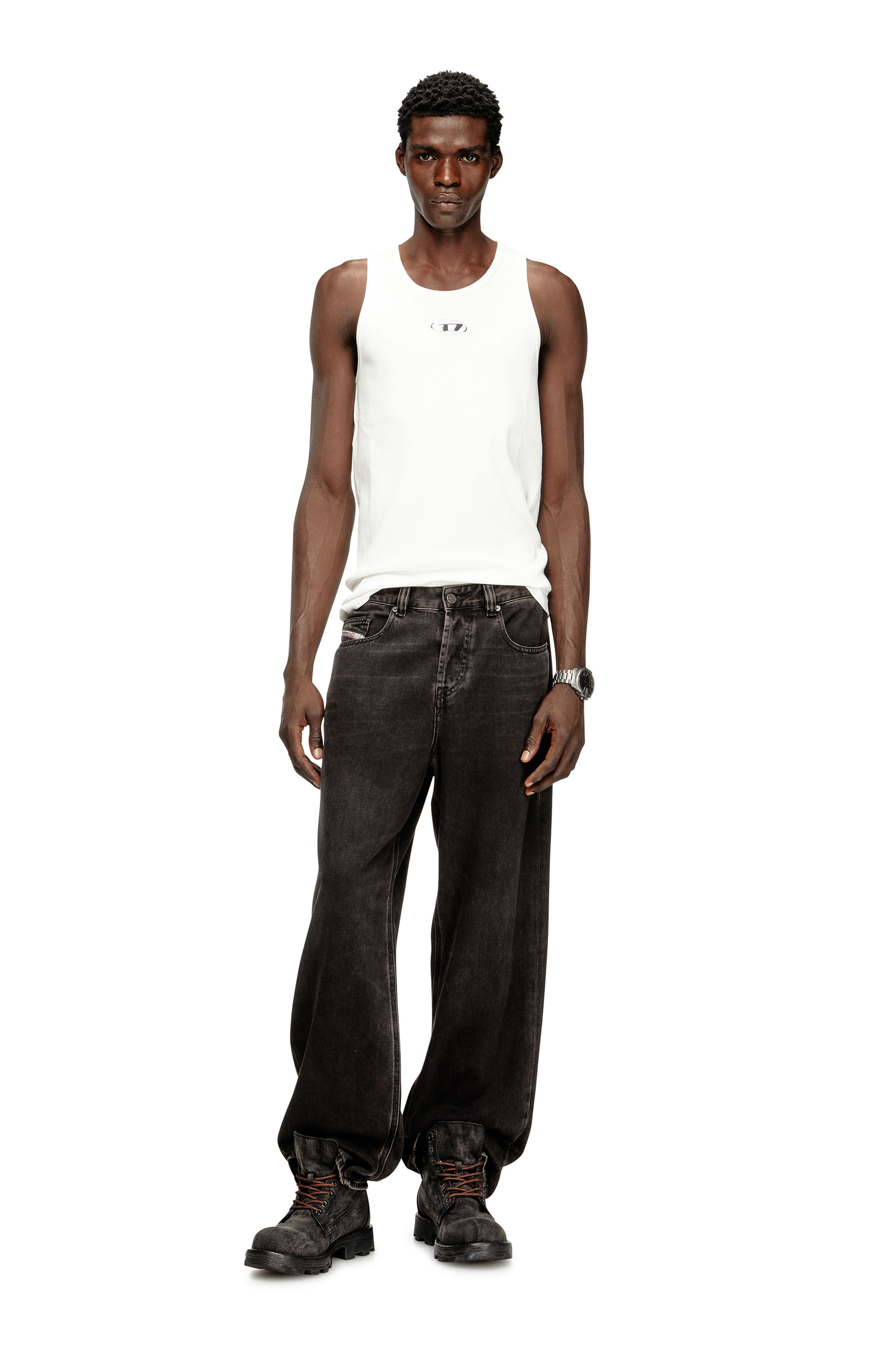 Diesel - T-LIFTY-IOD, Man's Cotton tank top with logo in White - 2