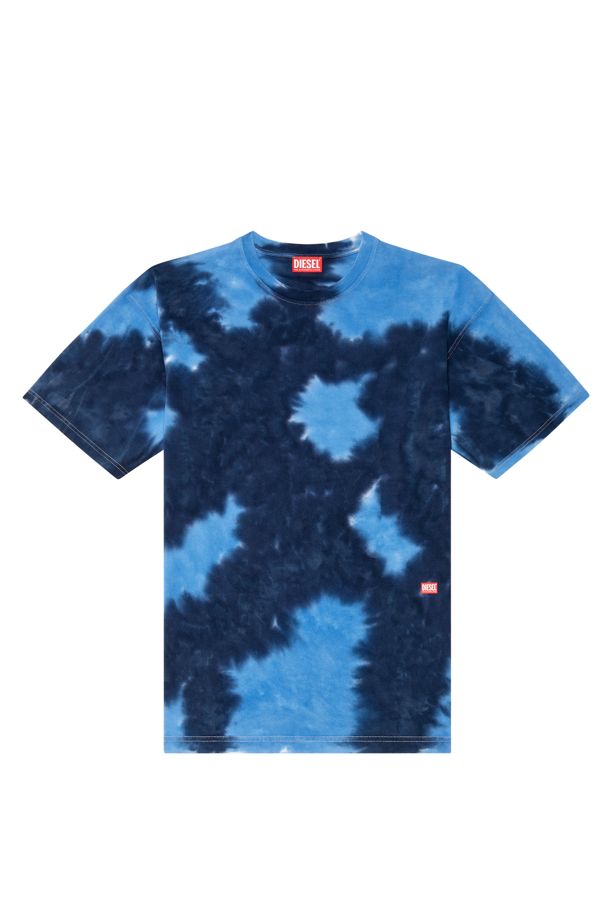 Diesel - T-BOXT-N15, Man's T-shirt in tie-dye jersey in Blue - 1