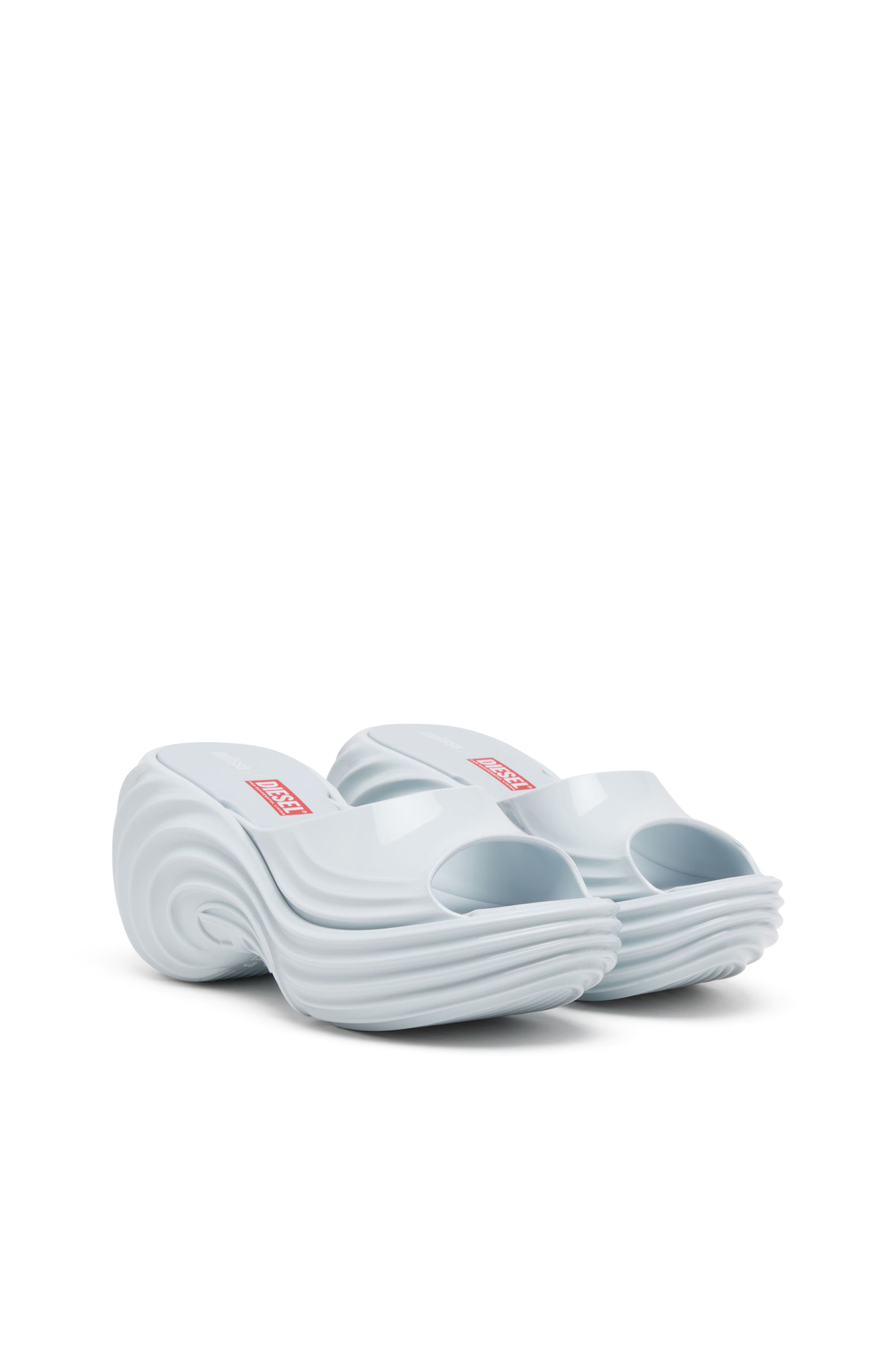 Diesel - MELISSA QUANTUM PLATFORM, Woman's Platform mule in Melflex&reg; in Light Blue - 3