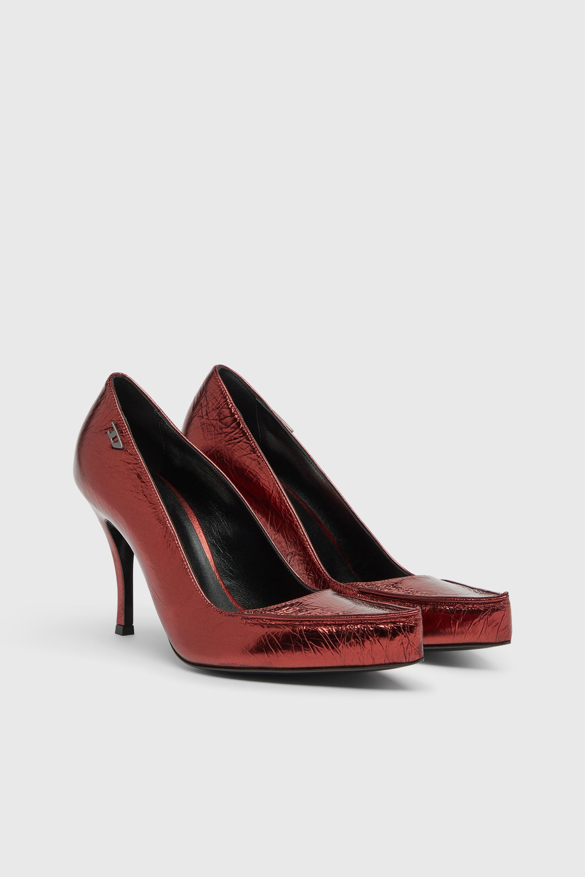 Diesel - D-LUCETTE-90-PUMP D, Woman's D-Lucette-Pumps in mirror leather in Red - 2