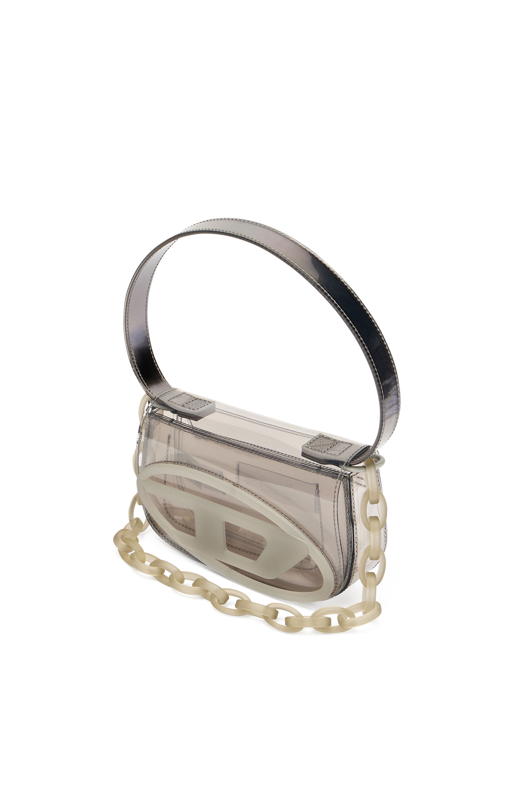 Diesel - 1DR, Woman's 1DR-Iconic shoulder bag in transparent TPU in Grey - 7