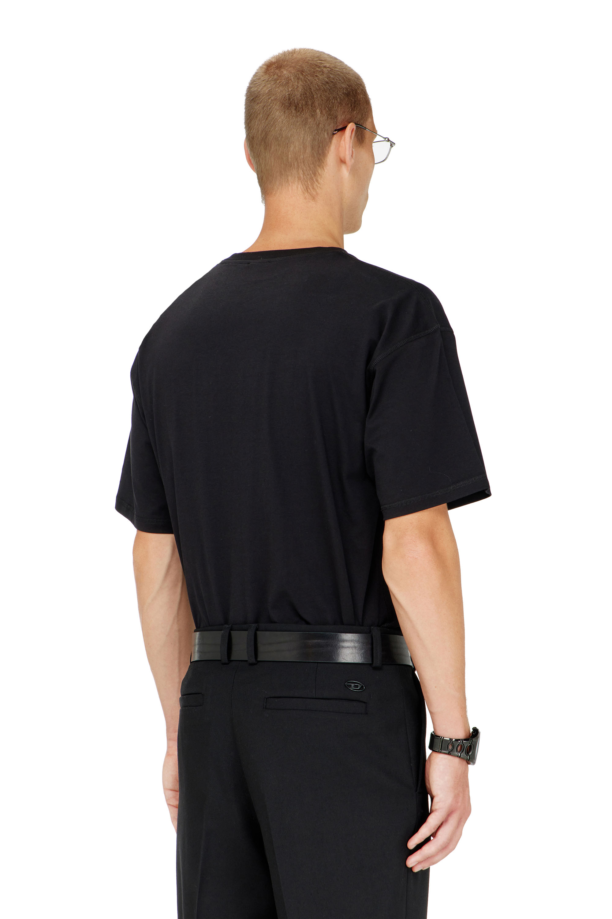 Diesel - T-LUCIEN-IHBI, Man's Relaxed T-shirt in organic cotton in Black - 4