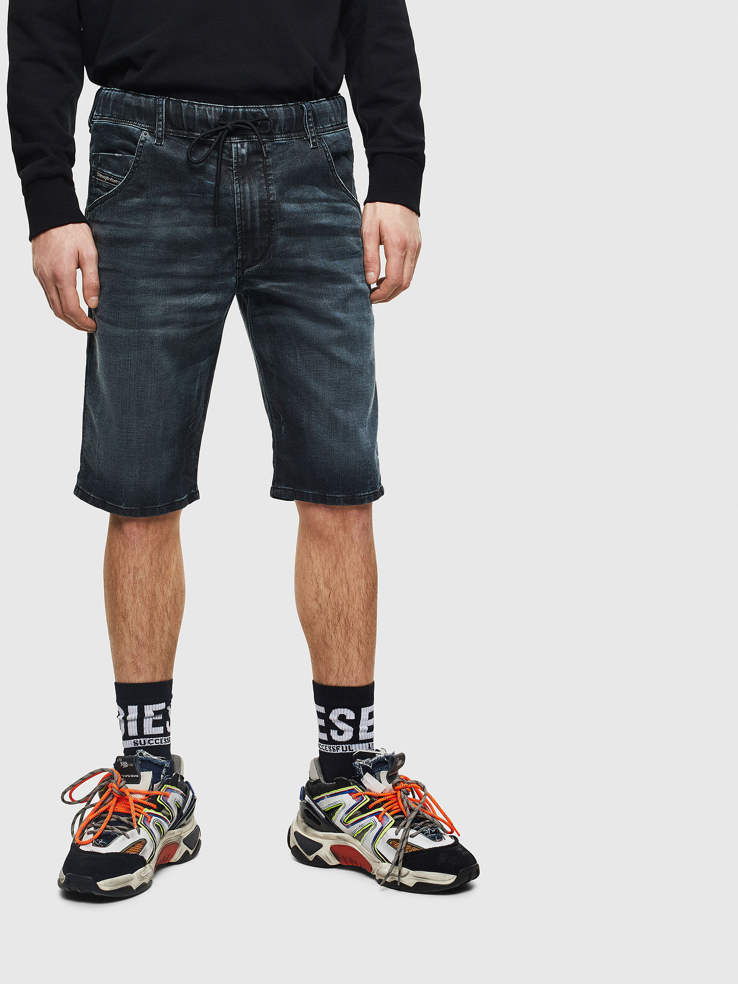D-KROOSHORT JOGGJEANS, Dark Blue Diesel - D-KROOSHORT JOGGJEANS, Dark Blue - Shorts - Image 1