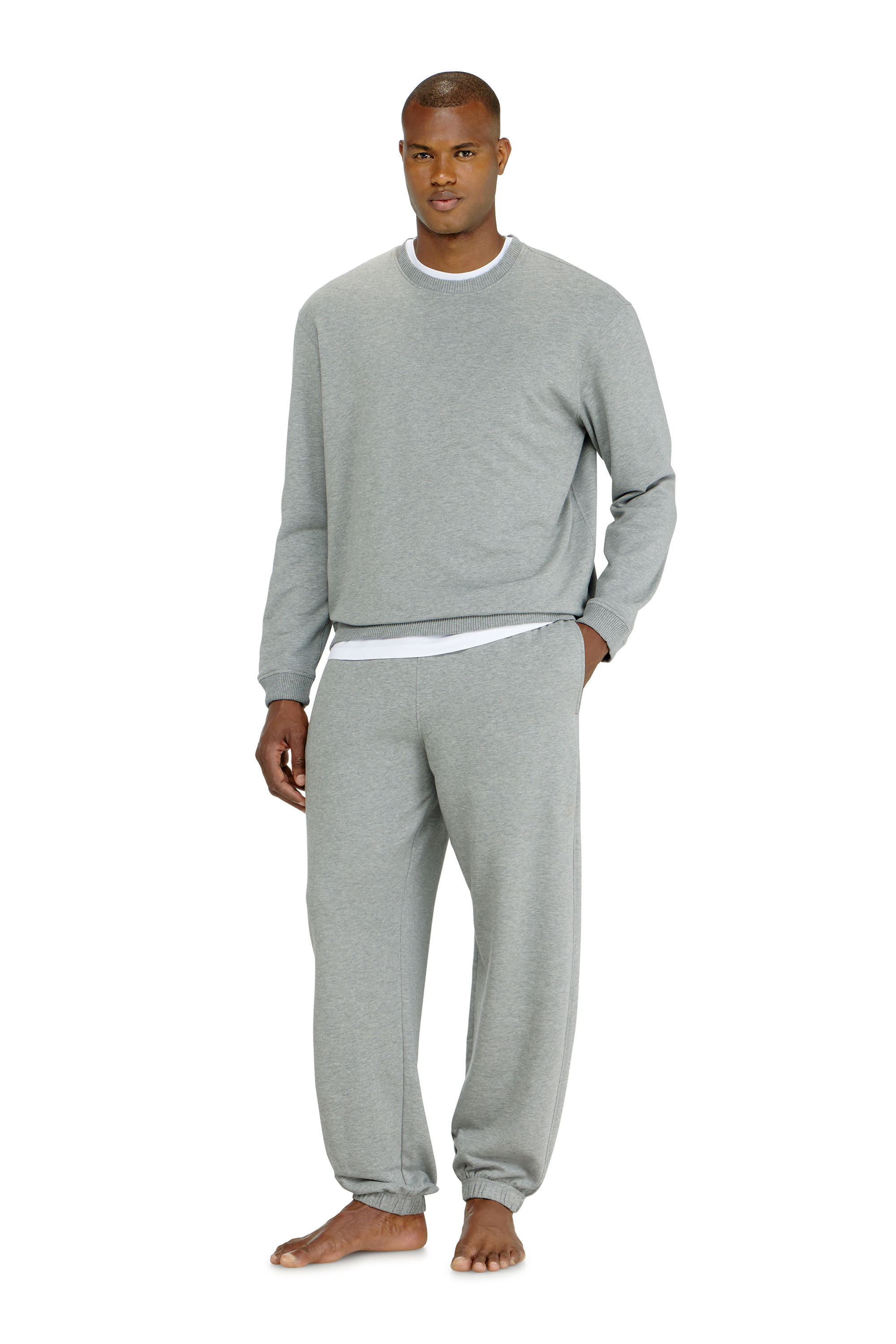 Diesel - LENNY-D-CORE, Man's Sweatpants in peached cotton blend in Grey - 3