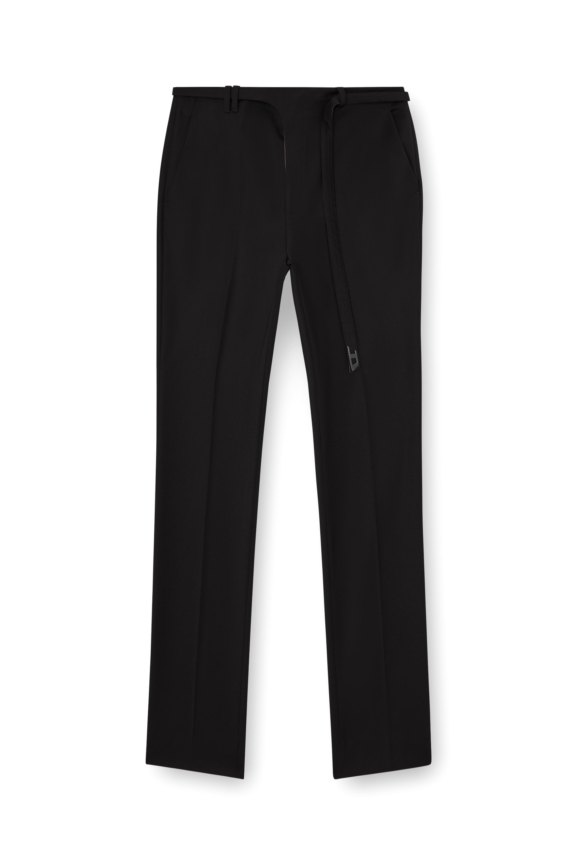 Diesel - P-NEDAR-A, Man's Tailored pants with biker belt strap in Black - 4